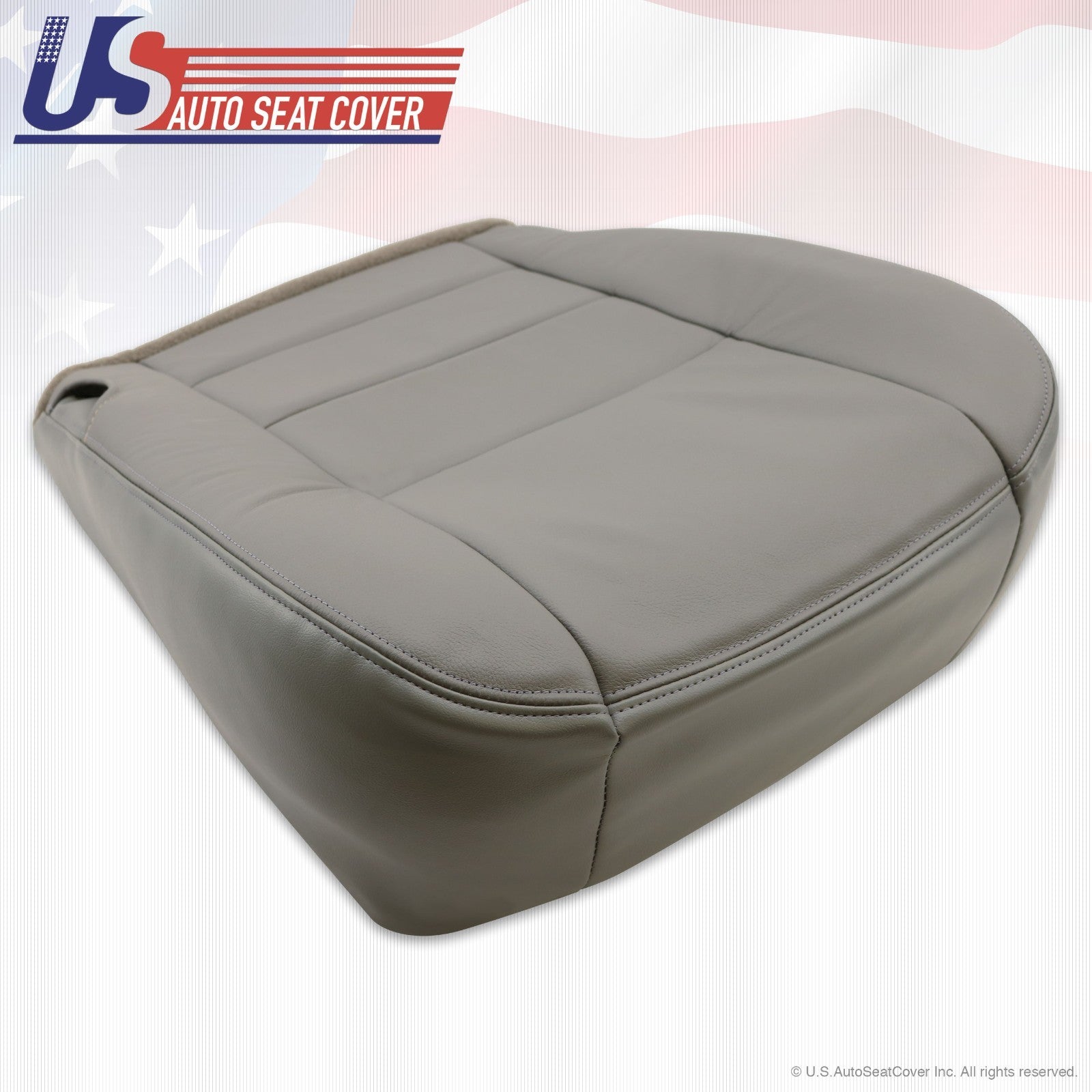 2002-2006-2007 Ford F250, F350 Lariat Passenger Bottom Leather Seat Cover Gray