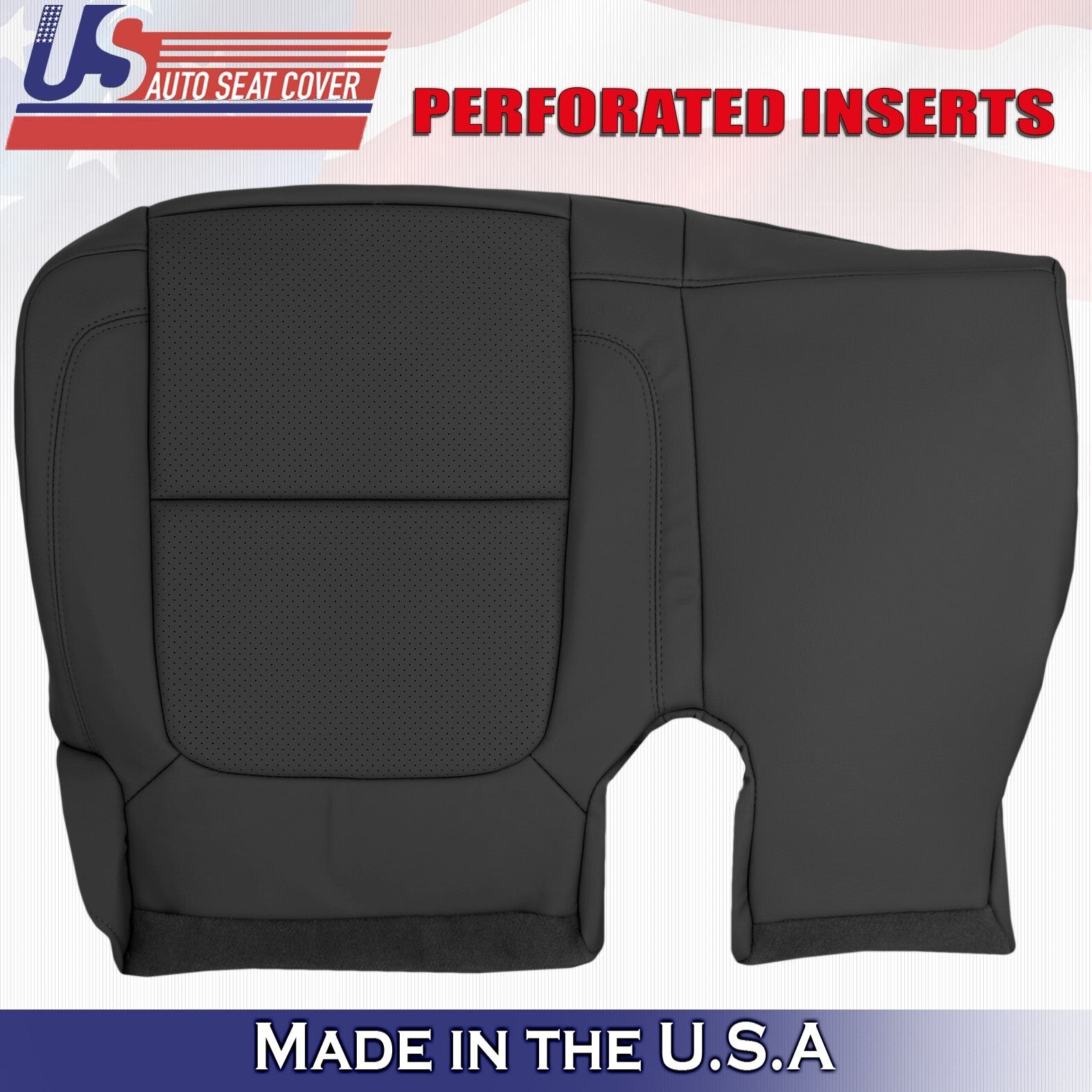 2014 2015 For Ford Explorer 2nd Row Driver Bottom Perforated Leather Cover Black