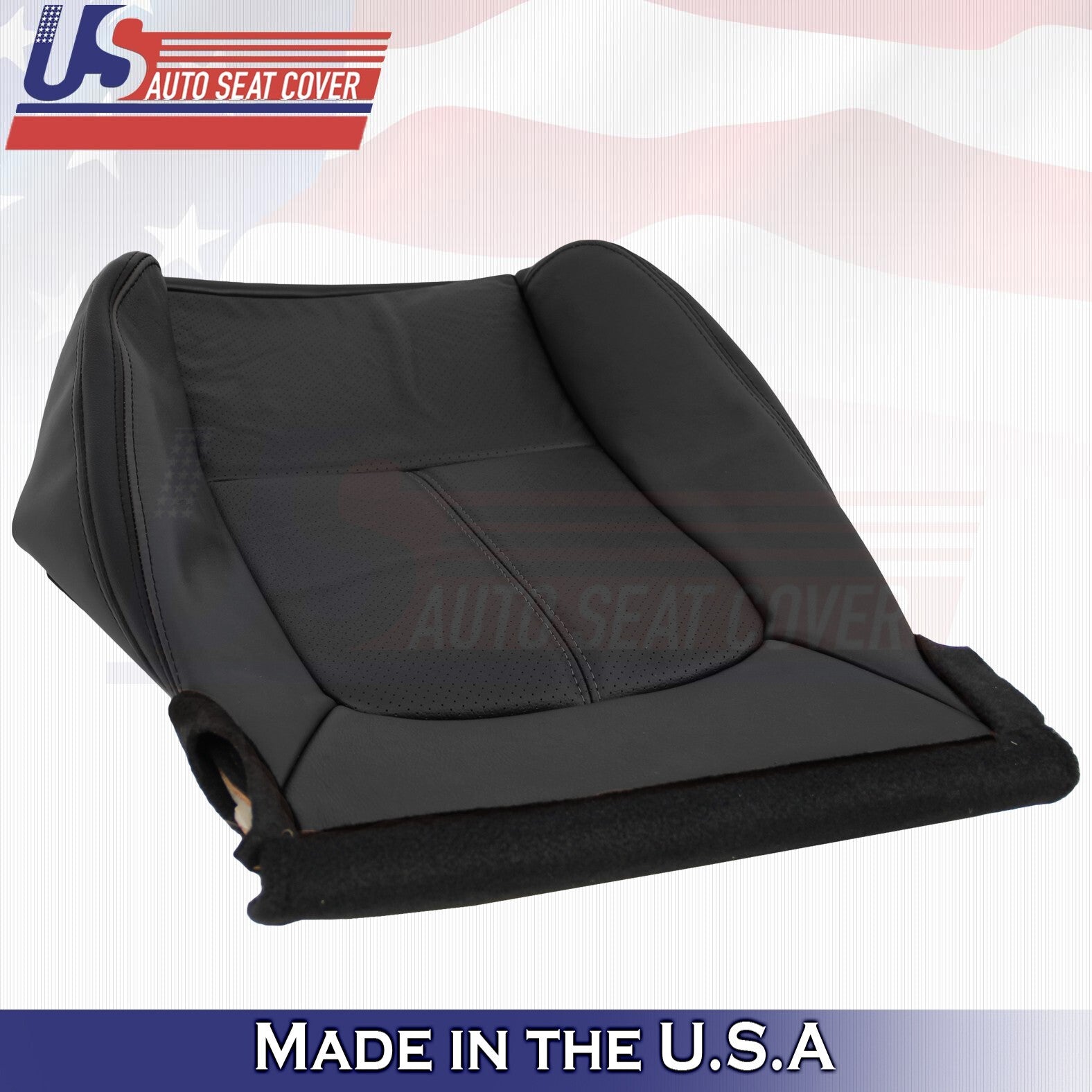 2013 to 2016 For Ford F250 F350 Platinum Passenger Bottom Leather Seat Cover BLK