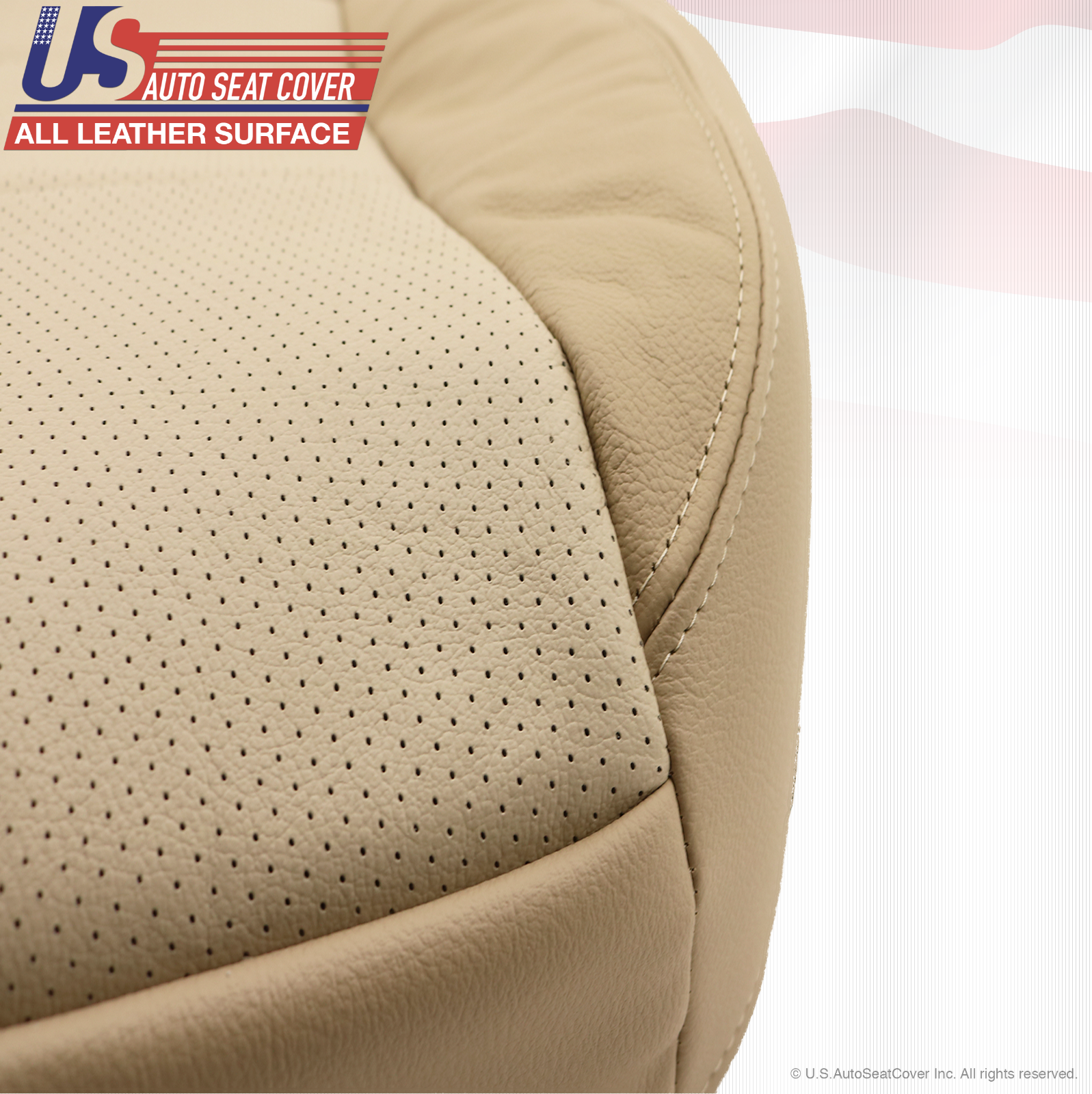 2006 Mercury Mountaineer DRIVER Bottom Replacement Seat LEATHER Cover 2-Tone Tan