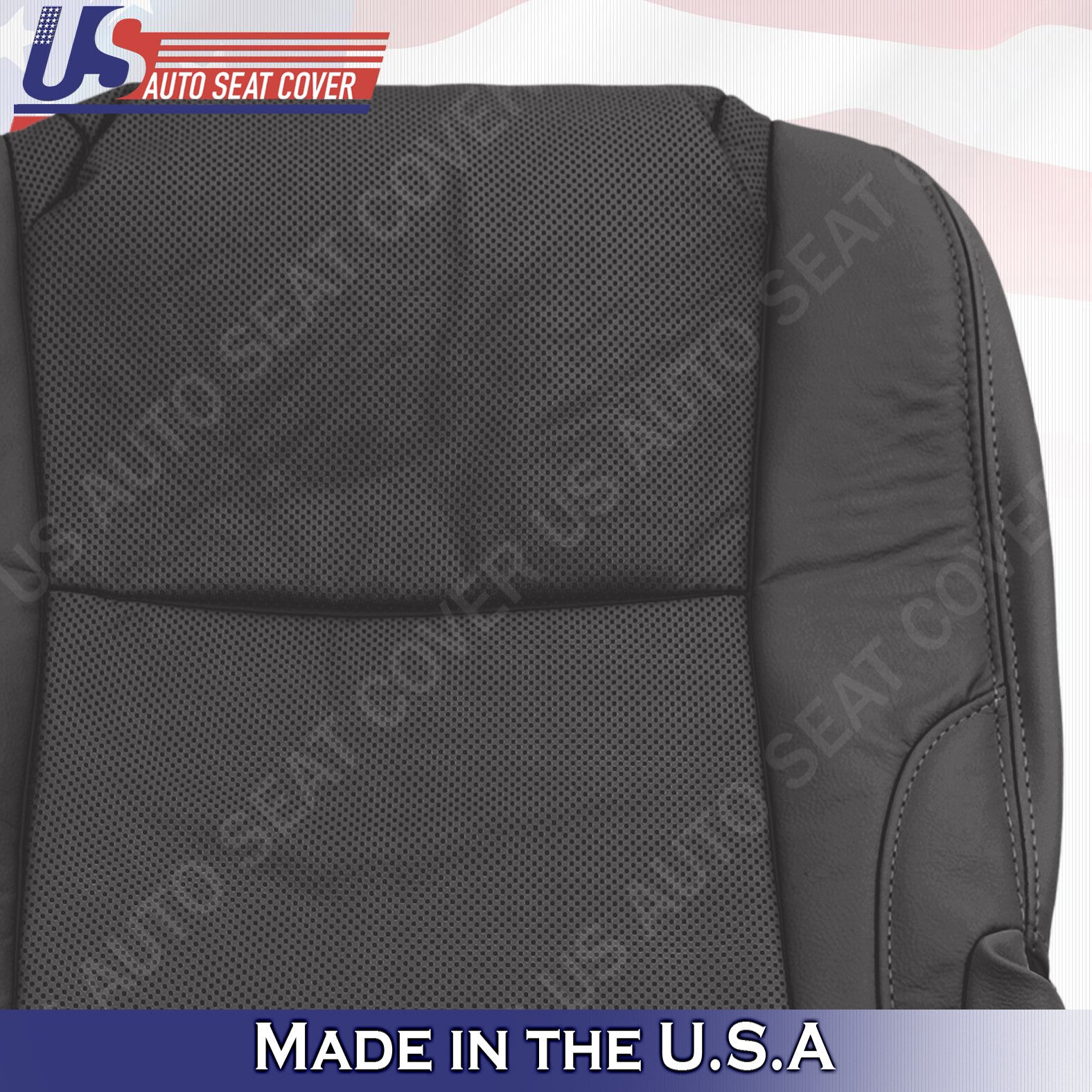 Fits 2006 2007 Lexus IS 350 Passenger Bottom Seat Cover-Perforated Leather-Black