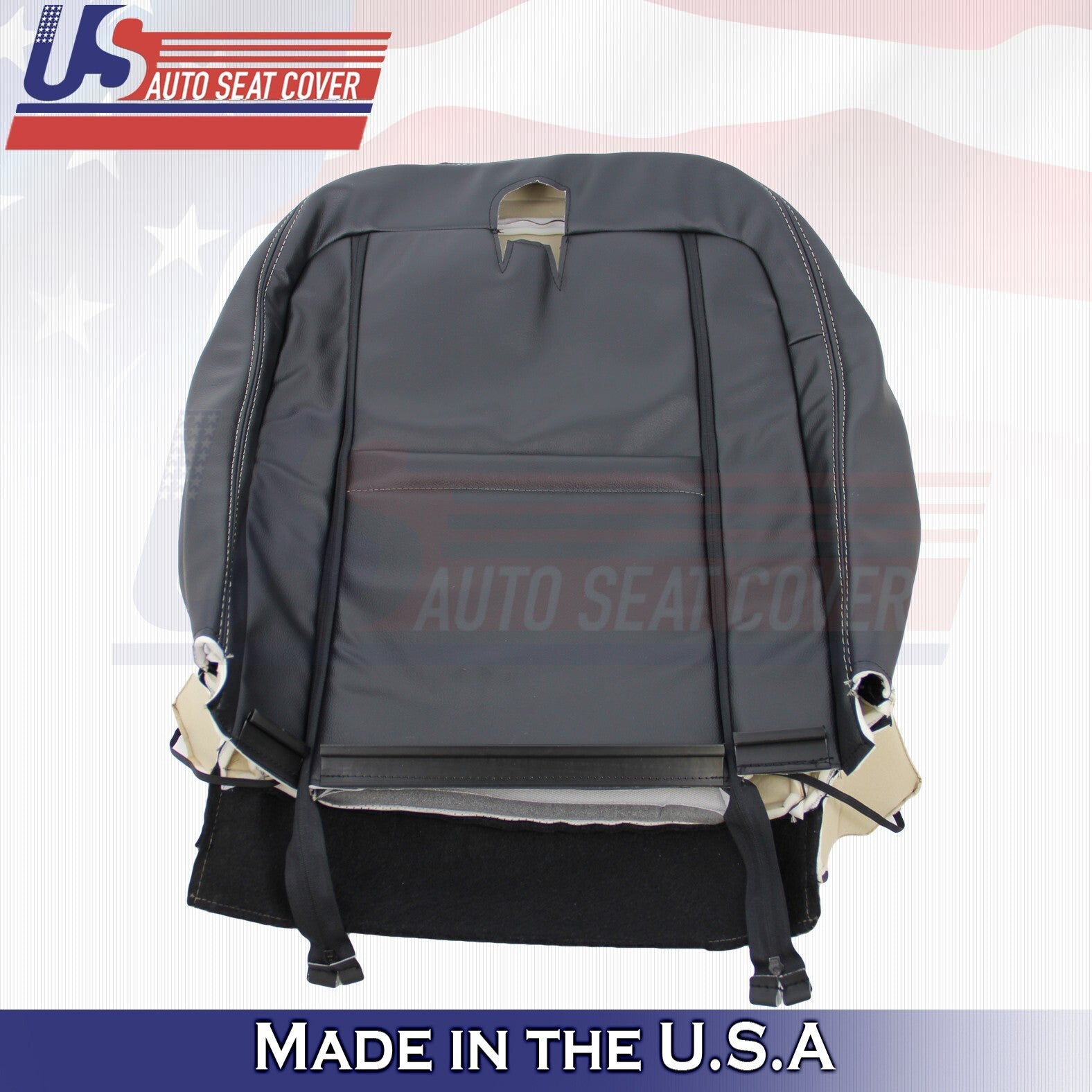 2010-2015 For Chevy Camaro Driver &Passenger Bottoms-Tops Leather Cover Black