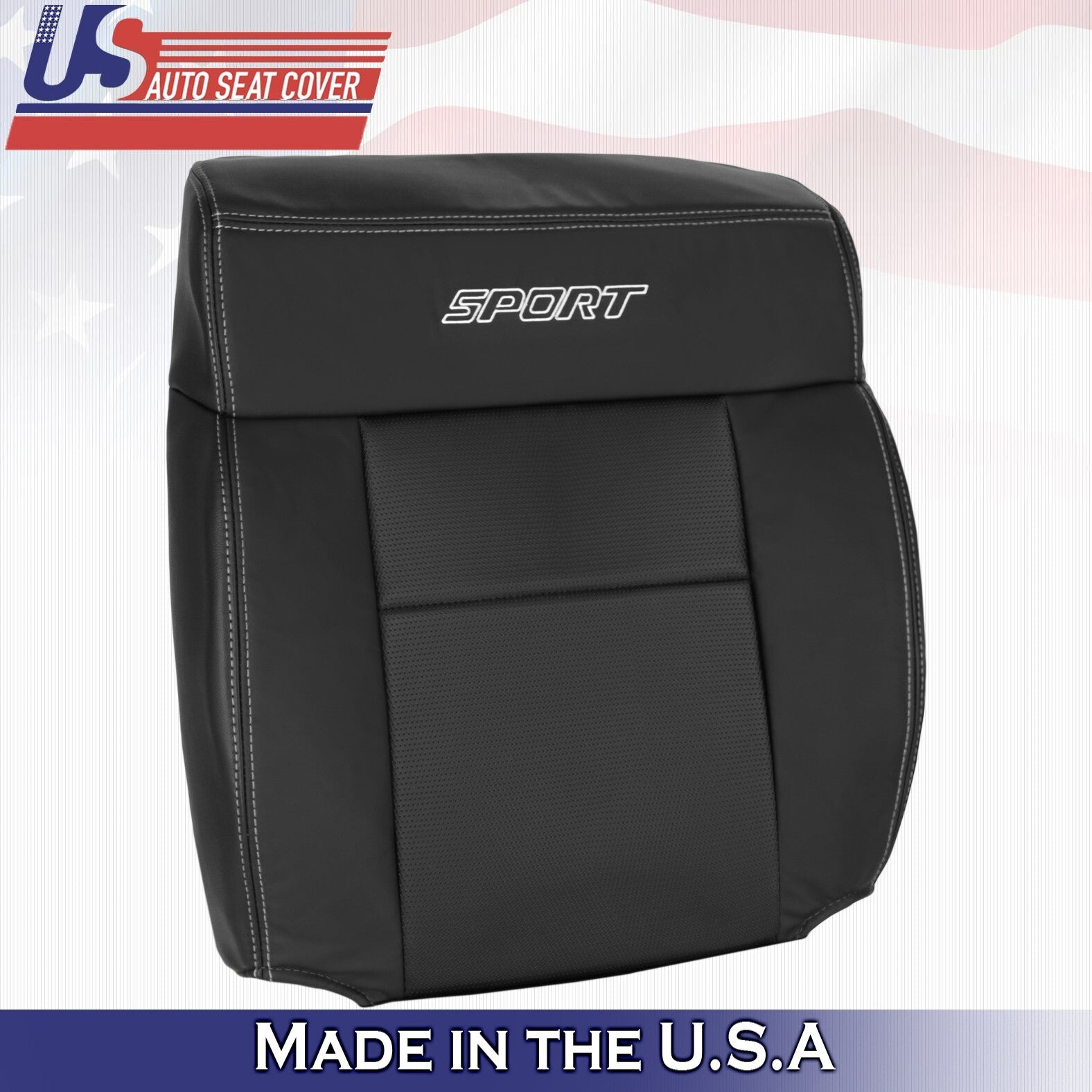 2004-2008 FITS Ford F150 Sport DRIVER & PASSENGER Top Leather Cover Black