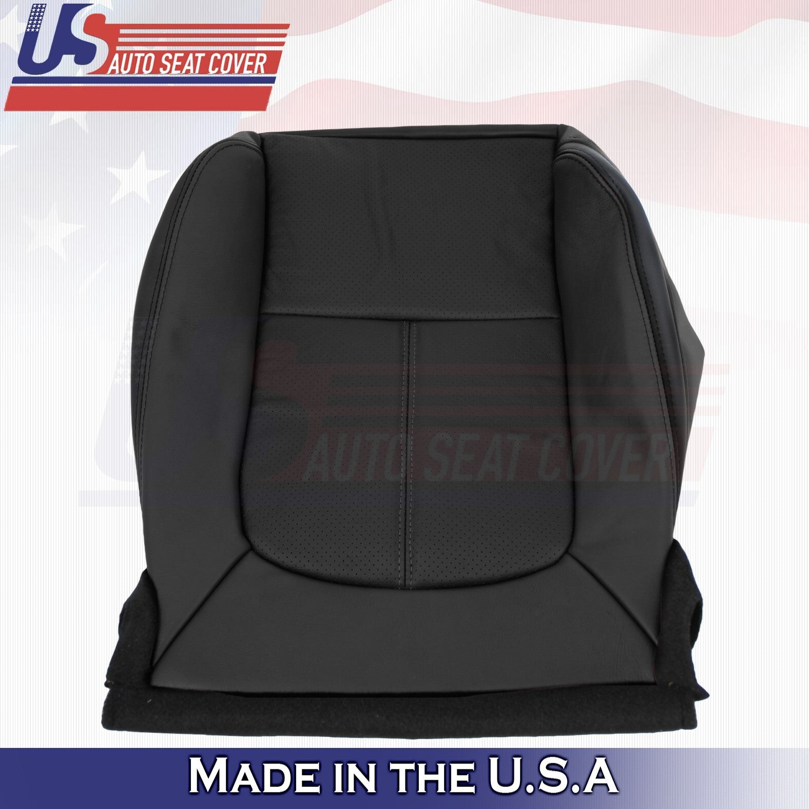 2013 to 2016 For Ford F250 F350 Platinum Passenger Bottom Leather Seat Cover BLK
