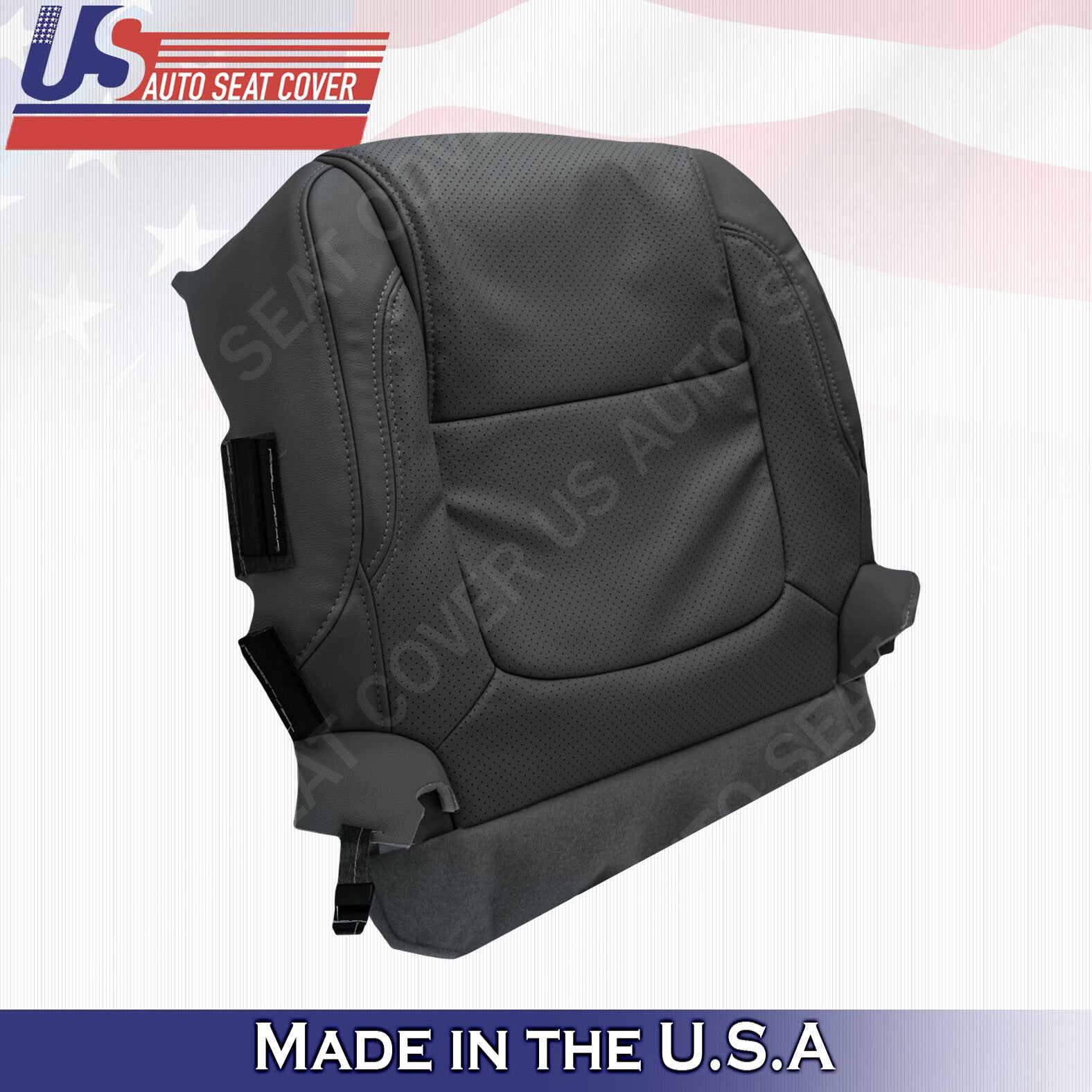 Front DRIVER Bottom Leather Perf. Seat Cover Black 2011 to 2015 Ford Explorer