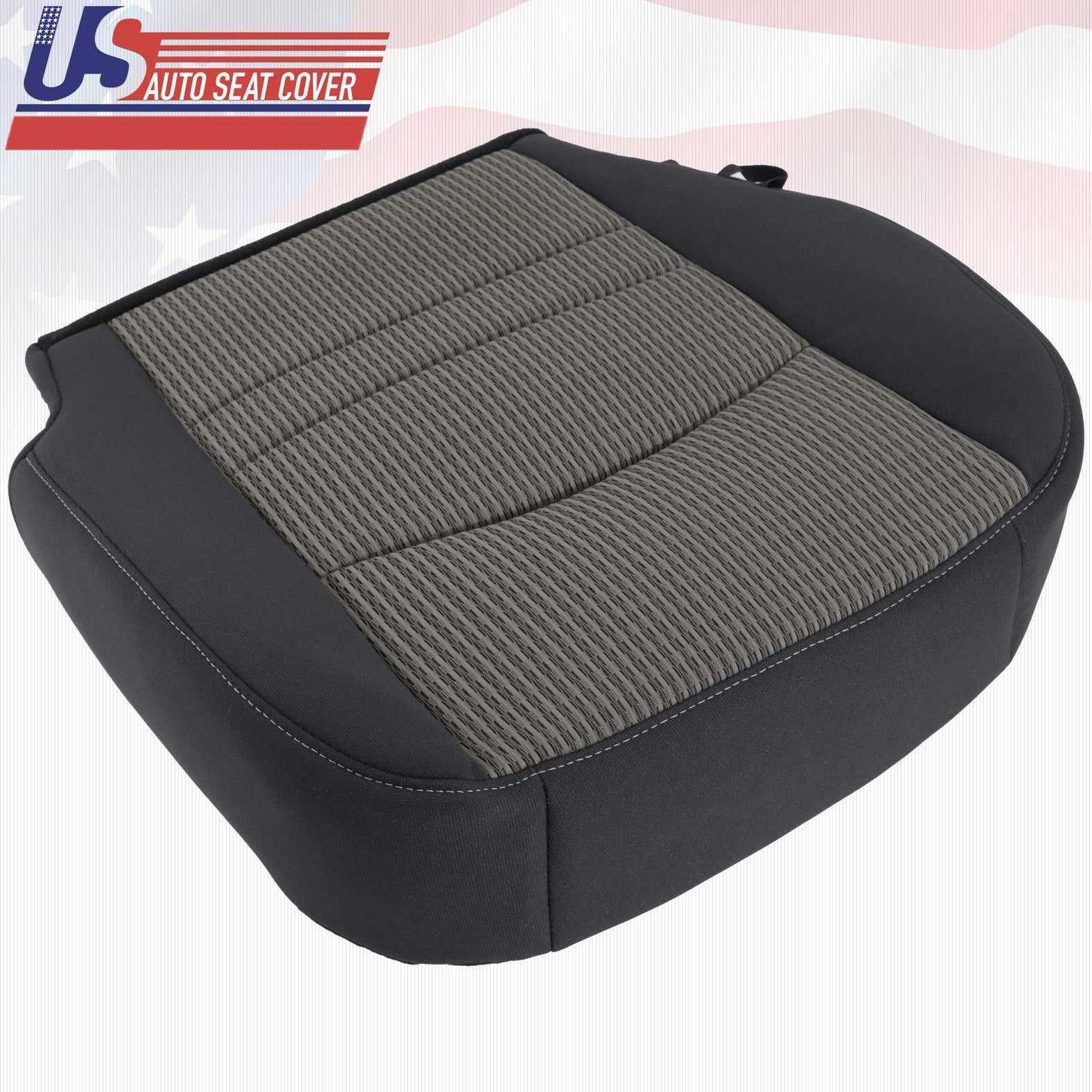 Driver-Passenger Bottoms CLOTH Covers 2tone Gray 2009 to 2012 For Dodge Ram