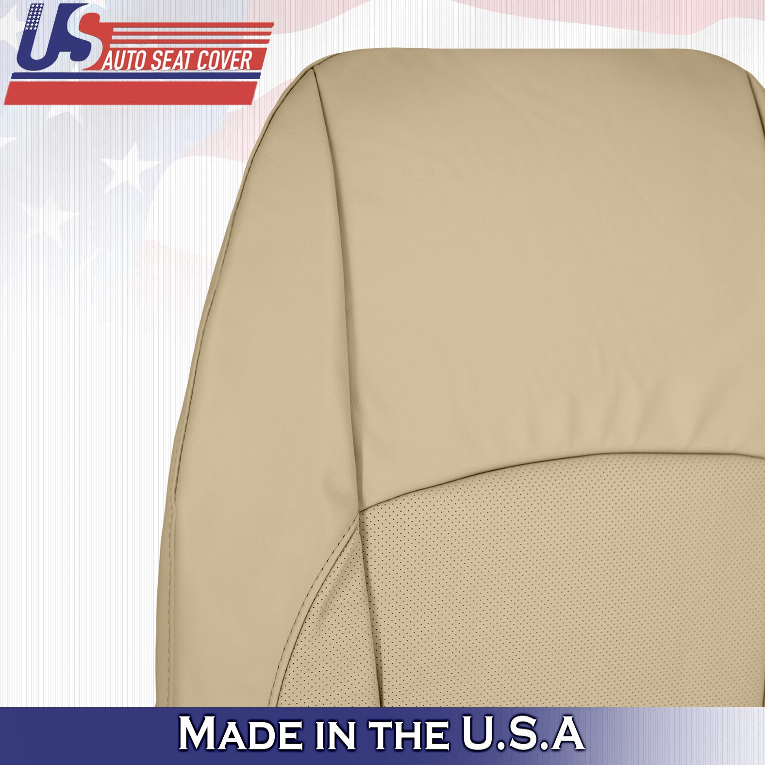 Fits 2007 to 2009 Lexus ES350 Driver & Passenger 2x Top Leather Seat Covers Tan