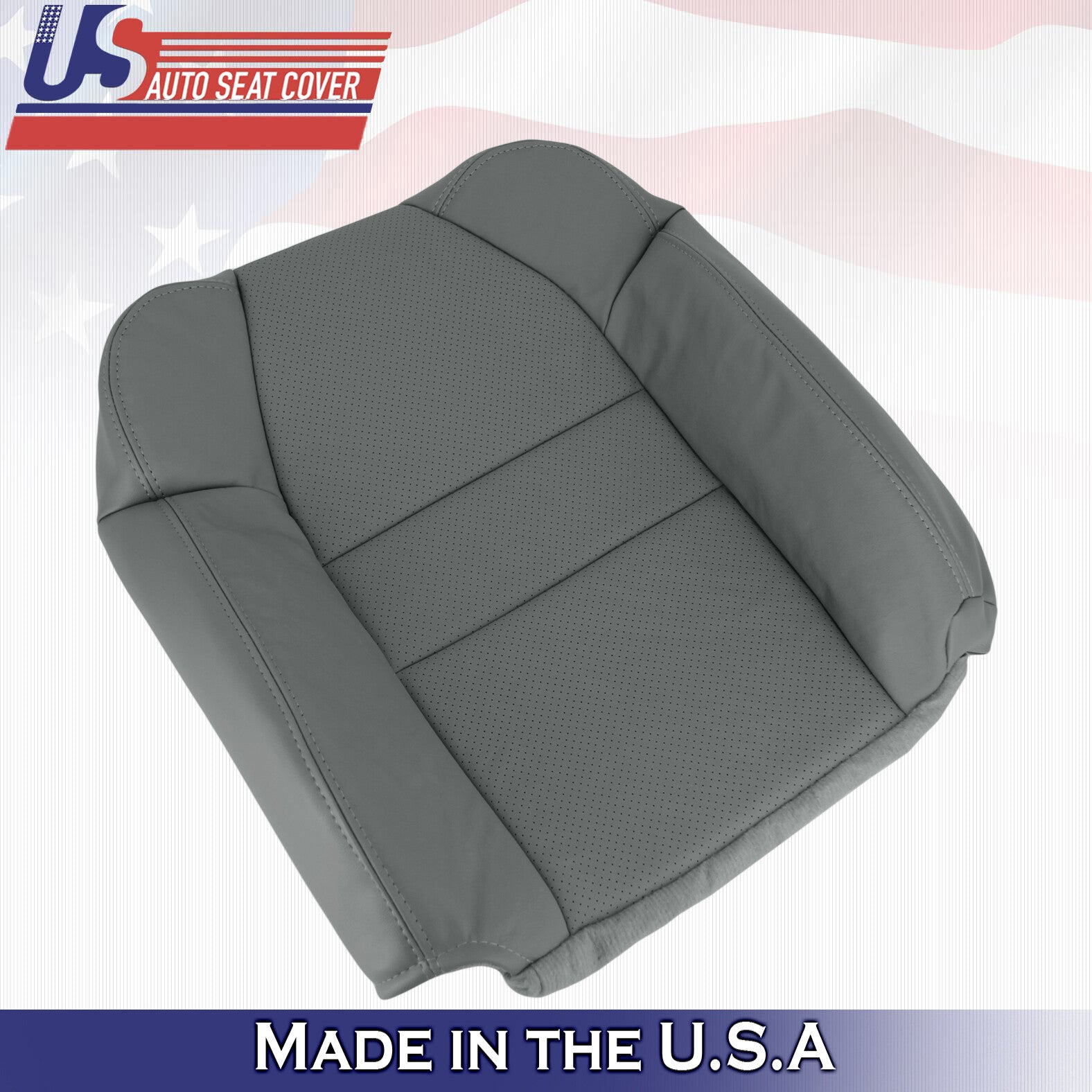 2001 2002 2003 For Acura MDX Passenger Top & Bottom Leather Seat Covers Gray