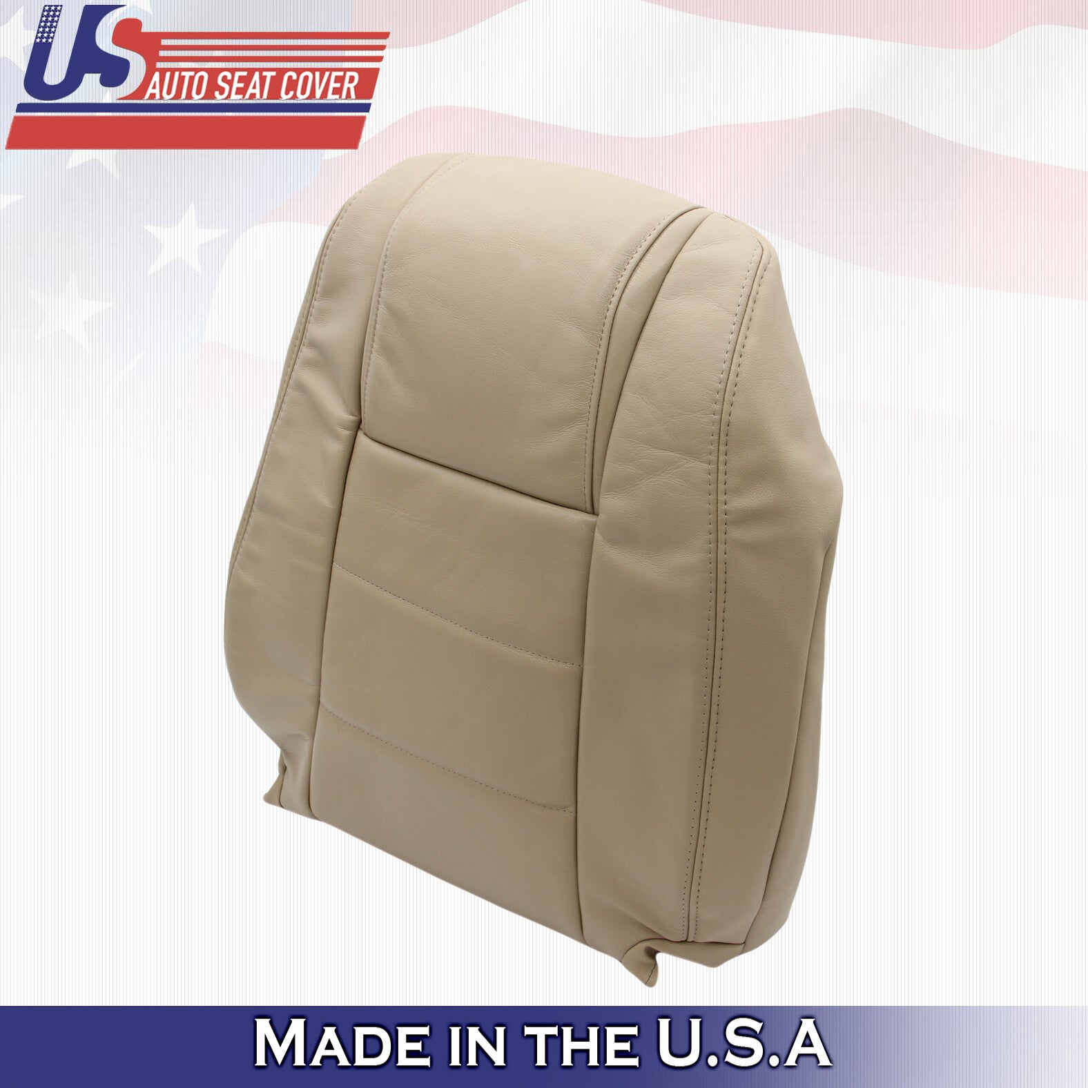 2005 to 2009 For Ford Mustang V6 Driver Side Top Leather Seat Cover in Tan
