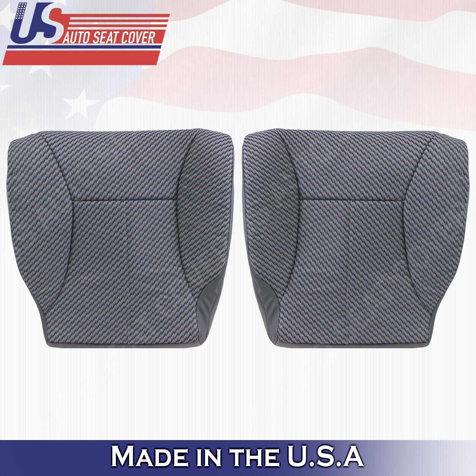 1998 to 2002 Fits Dodge Ram WT Driver & Passenger Bottoms Cloth Seat Cover Gray