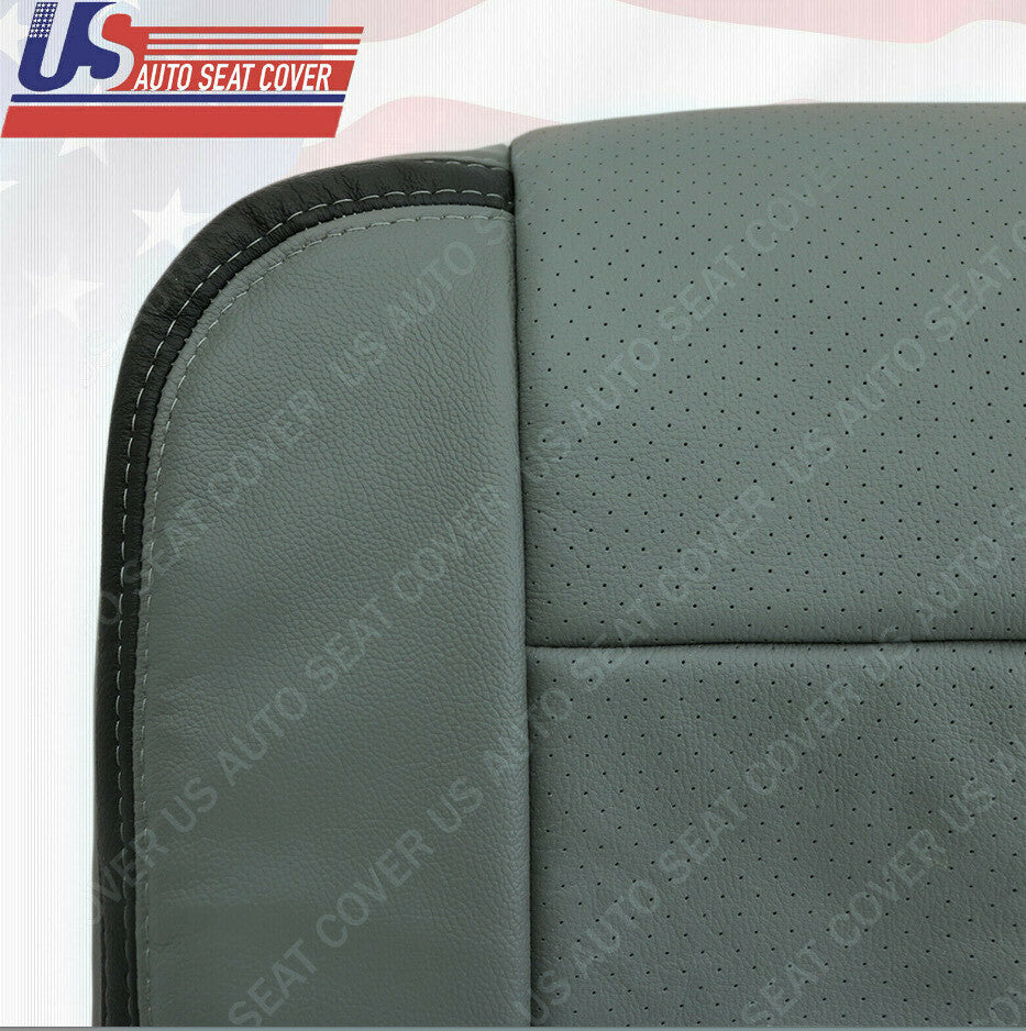 For 2011 2014 Ford F150 Platinum Driver Perforated Leather Seat Cover Steel Gray
