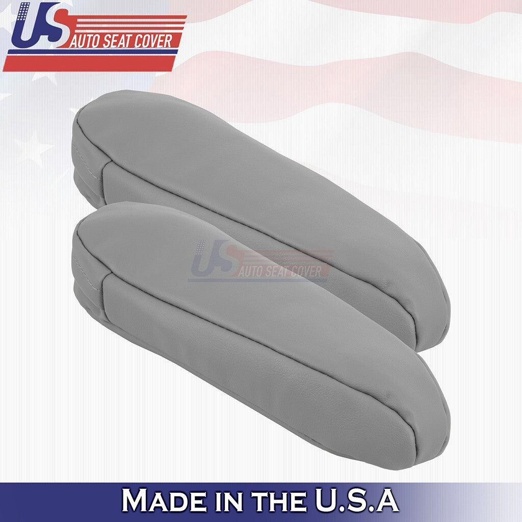 2009 to 2014 Fits Ford E150 Front Set Bottoms-Tops-Armrests Vinyl Cover Gray