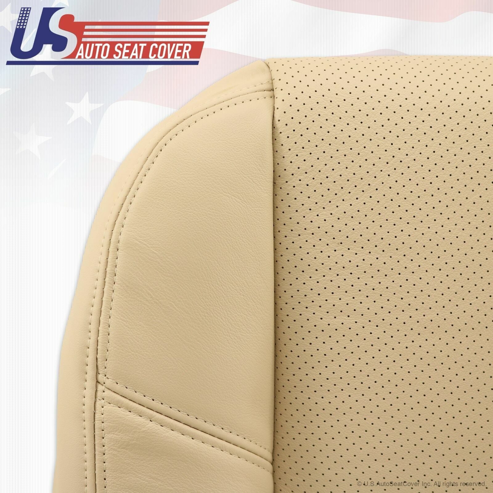 2010 - 2014 CHEVY TAHOE DRIVER & PASSENGER BOTTOM SEAT COVERS IN TAN PERFORATED