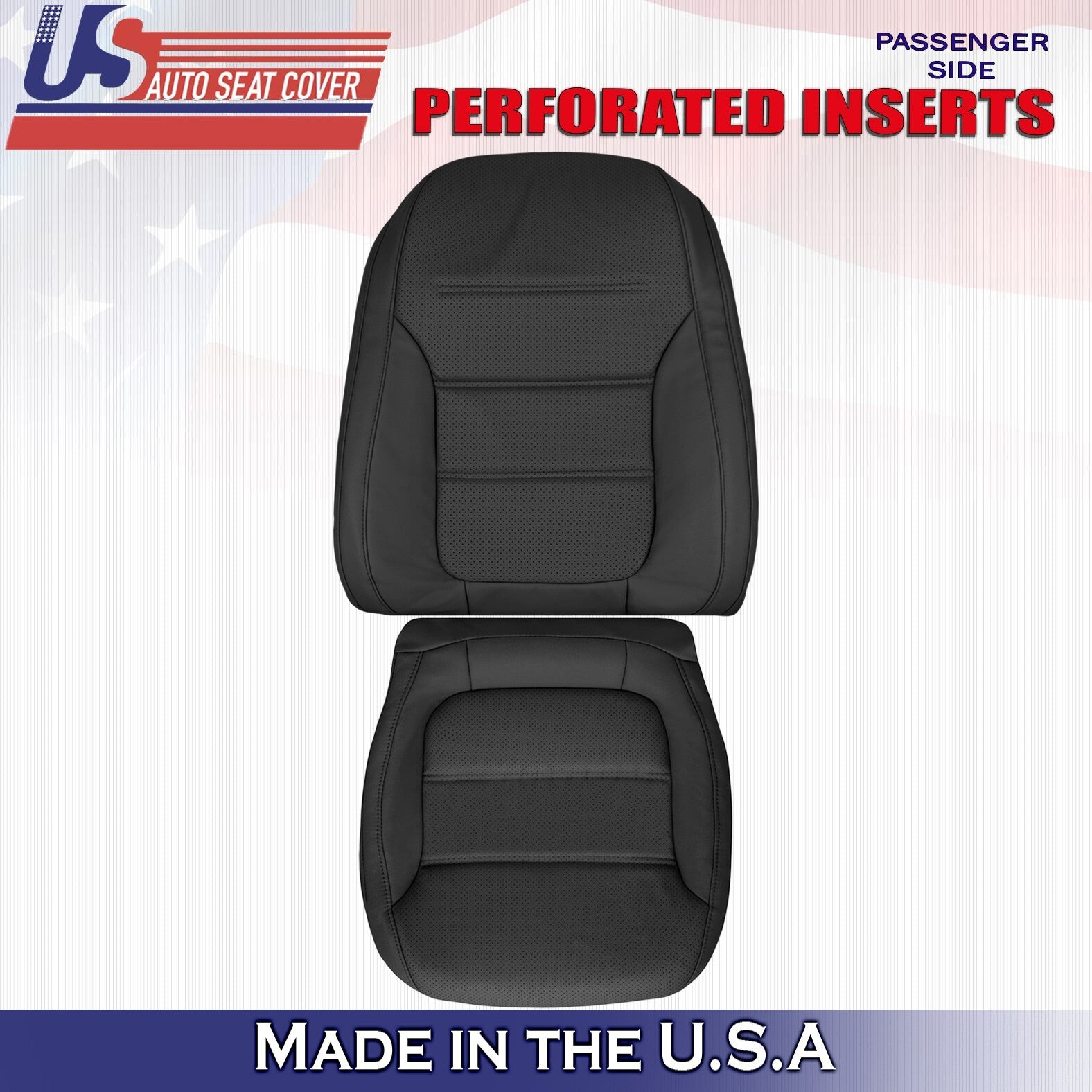 2011-2017 Fits Volkswagen Jetta Passenger Bottom & Top Leather Seat Cover Black