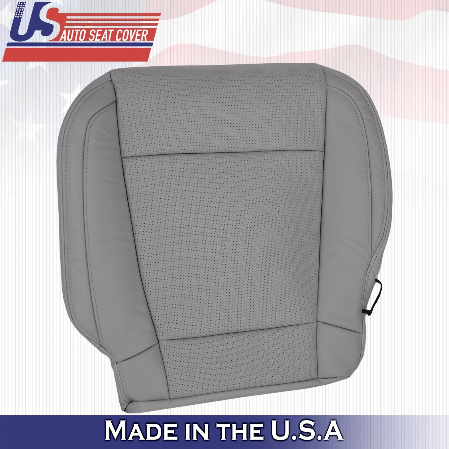 2015 2016 For Ford F150 Lariat Driver Side Bottom Perf Leather Seat Cover Gray