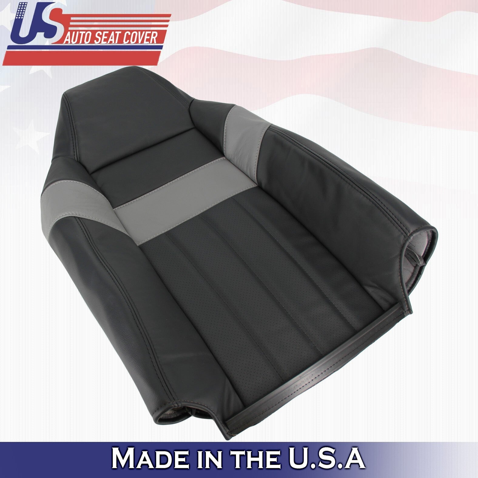2005 For Ford F250 F350 Harley Davidson Driver Top & Bottom Leather Covers Black