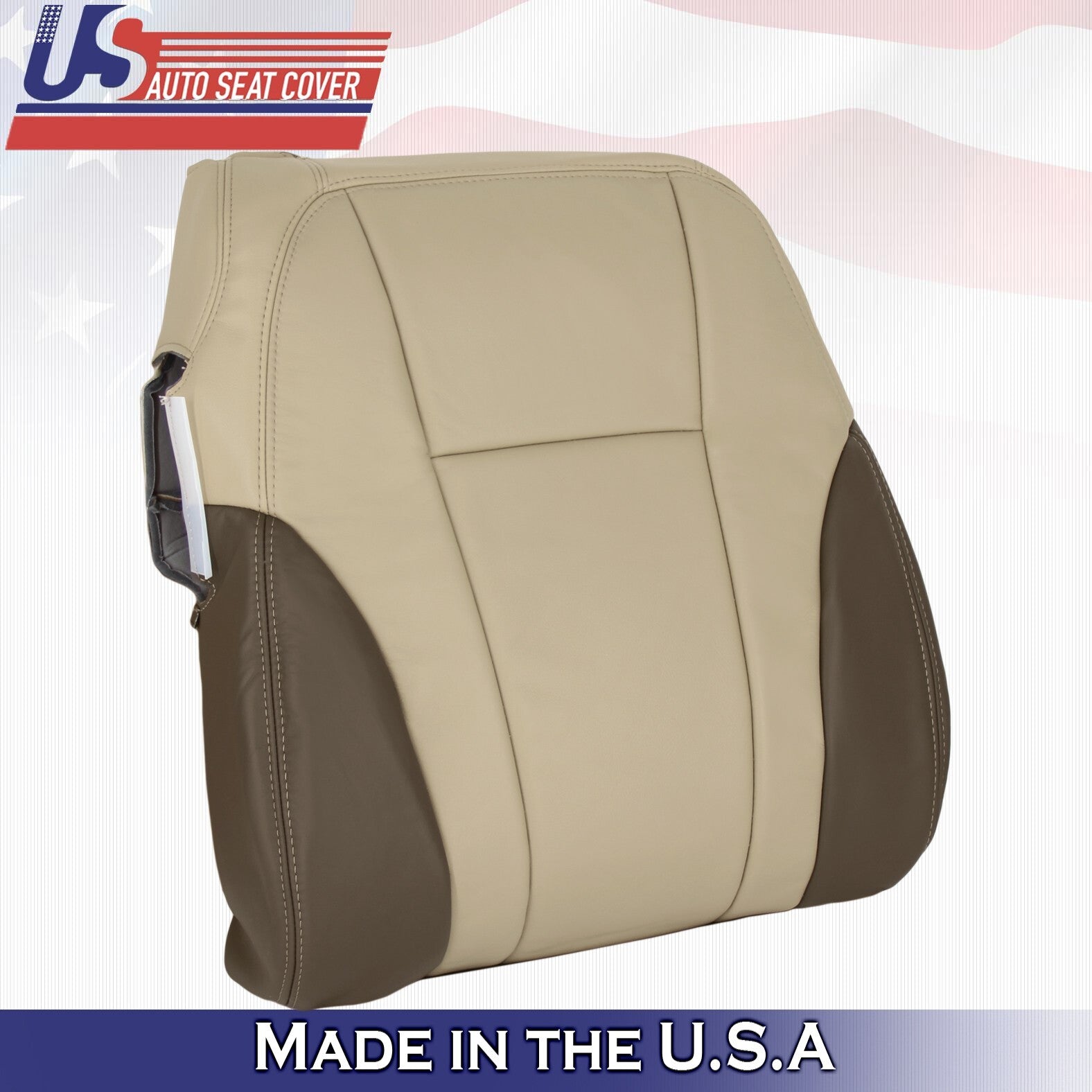 Passenger Bottom &Top Leather Cover 2Tone Tan For 2002 to 2004 Chevy Trailblazer
