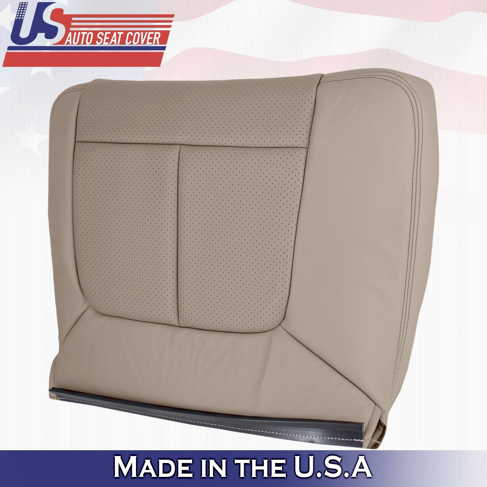 2011 to 2016 For Ford F550 Rear Driver & Passenger 2x Bottom Leather Covers Tan