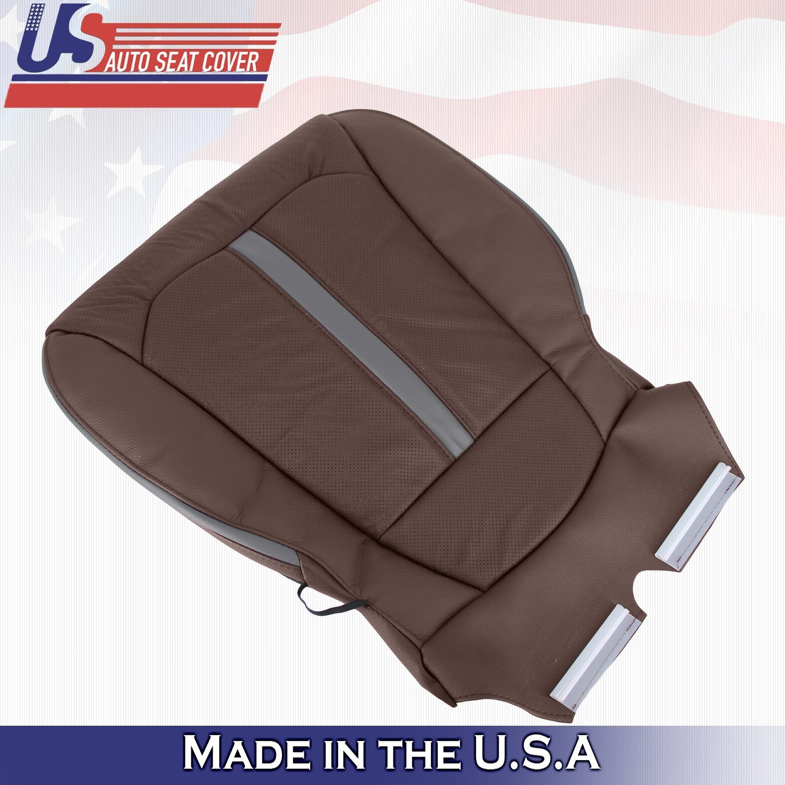 2015 to 2020 For Ford F150 Platinum Passenger Bottom Leather Seat Cover Brown