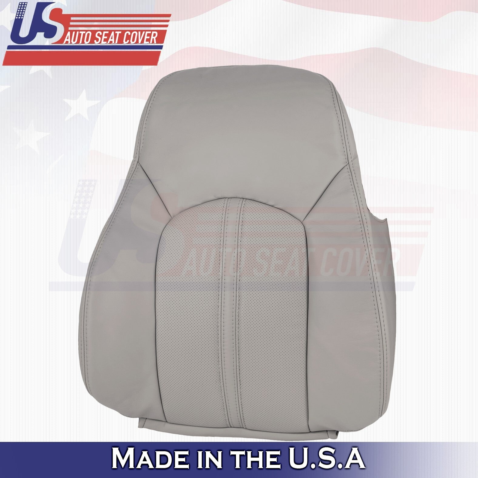 2008 to 2013 For Cadillac CTS Front 2 Top & 2 Bottom Leather Seat Covers Gray