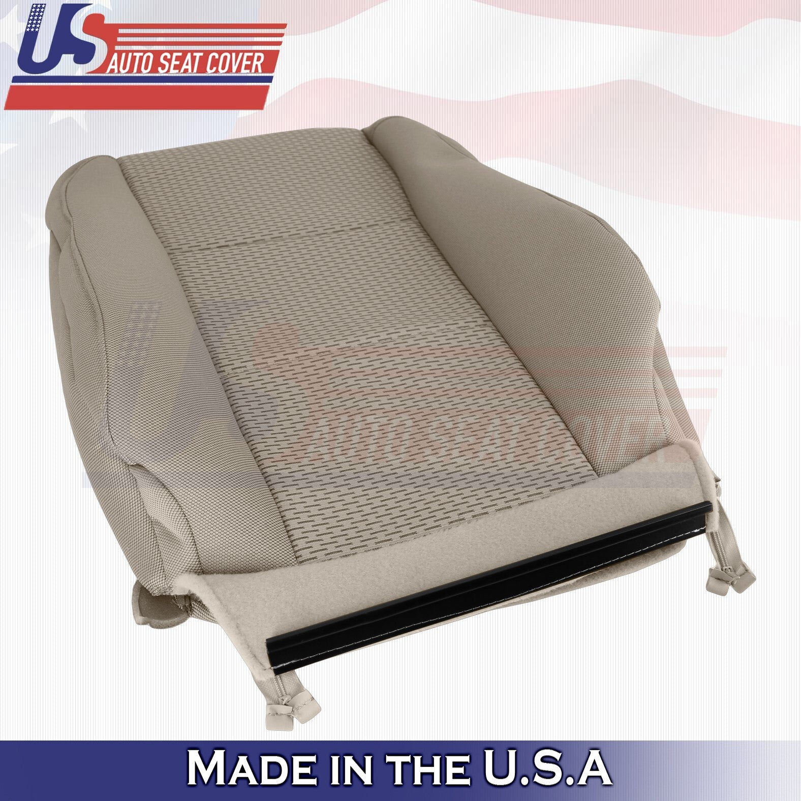 2015 to 2019 Fits Ford F150 Passenger Side Bottom & Top Cloth Seat Cover Tan