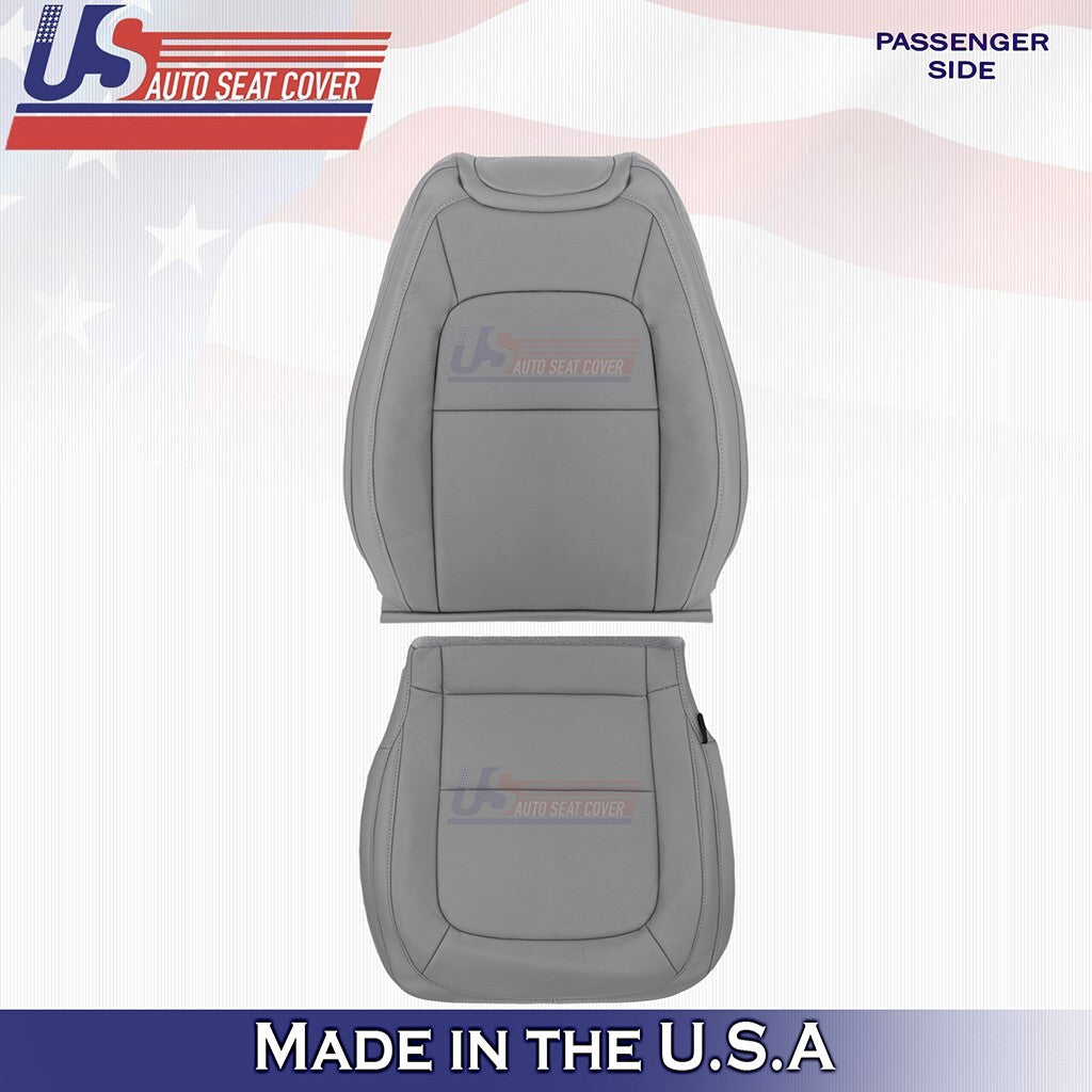 2015 to 2022 For Chevy Colorado Front Set Tops &Bottoms Vinyl Seat Cover Gray