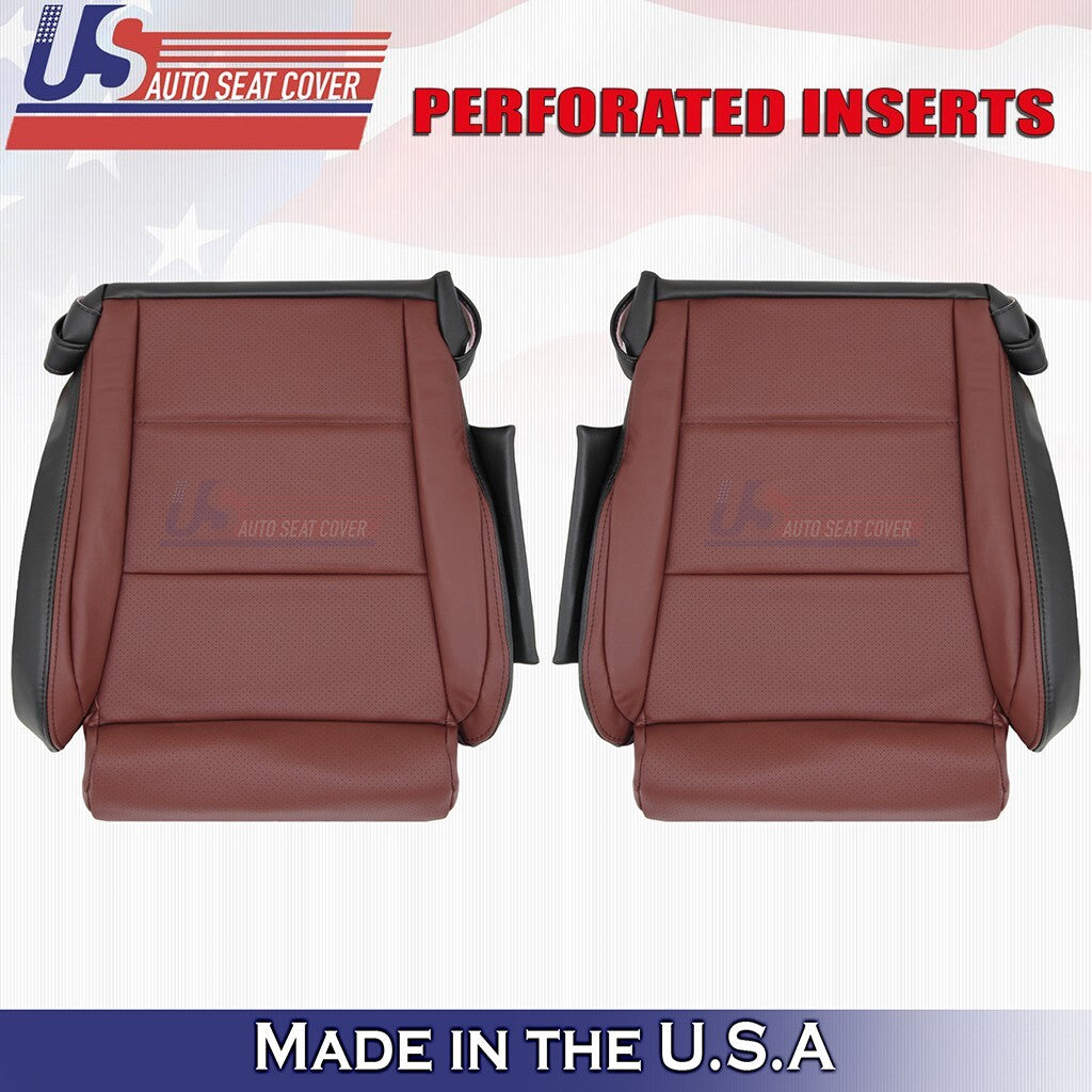 2013-2016 Fits Lexus GS350 F-Sport Driver &Passenger Bottoms Leather Cover Red