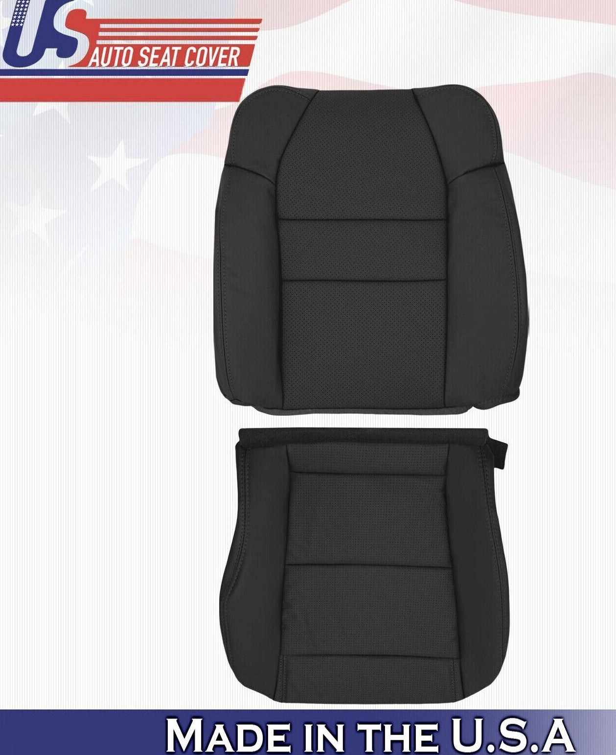 2006 For Acura MDX Driver Side Top & Bottom Synthetic Leather Seat Covers Black