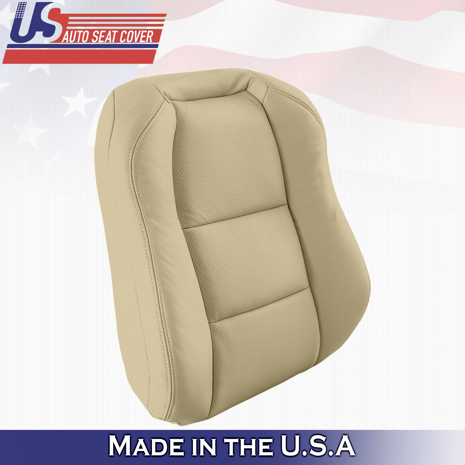 2004 Fits Acura TL Driver & Passenger 2x Top Perforated Leather Seat Covers Tan