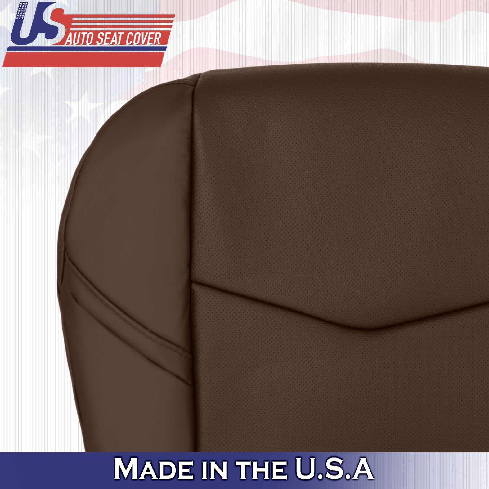 2015 to 2020 For Cadillac Escalade Passenger Bottom Leather Seat Cover in Brown