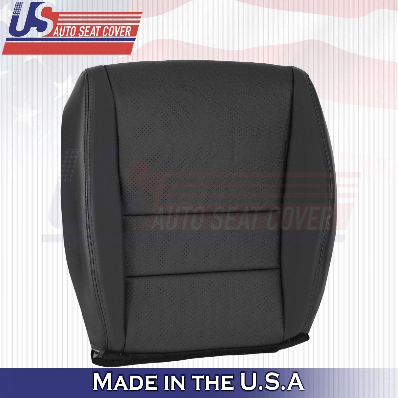 2004 -2008 For Acura TSX Driver & Passenger Bottom Perf Leather Covers BLK