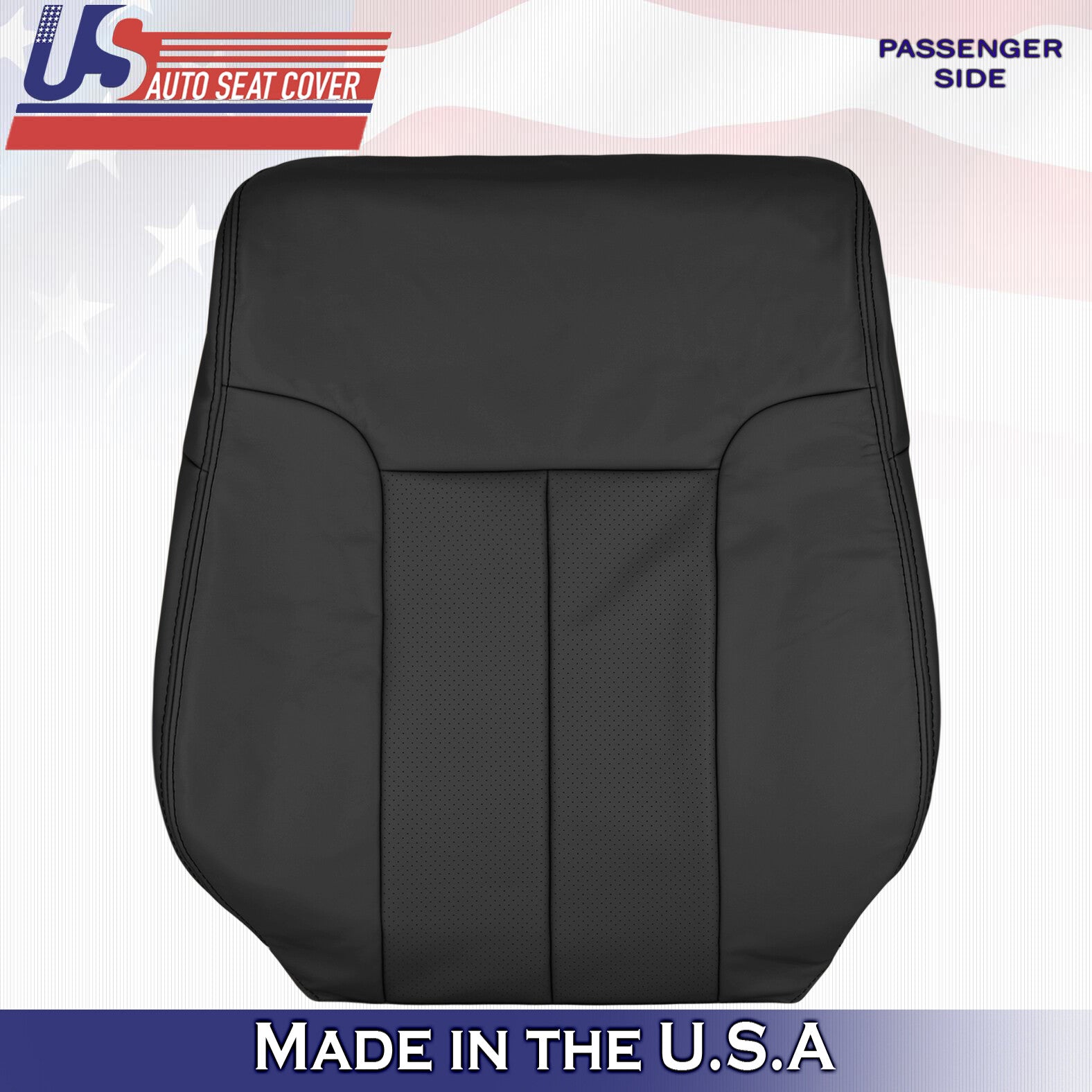 2011 2012 2013 2014 For Ford F150 Passenger Top Perf Leather Seat Cover Black