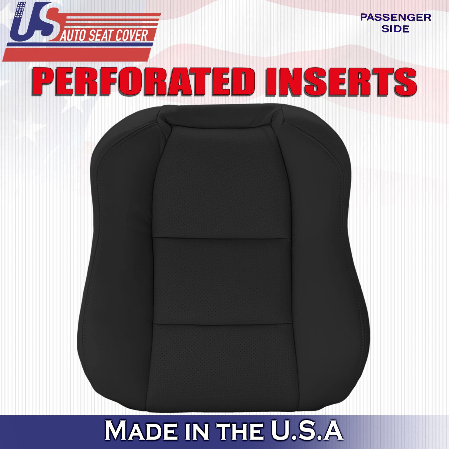 2004 Fits Acura TL Front Passenger Side Top Perforated Leather Seat Cover Black