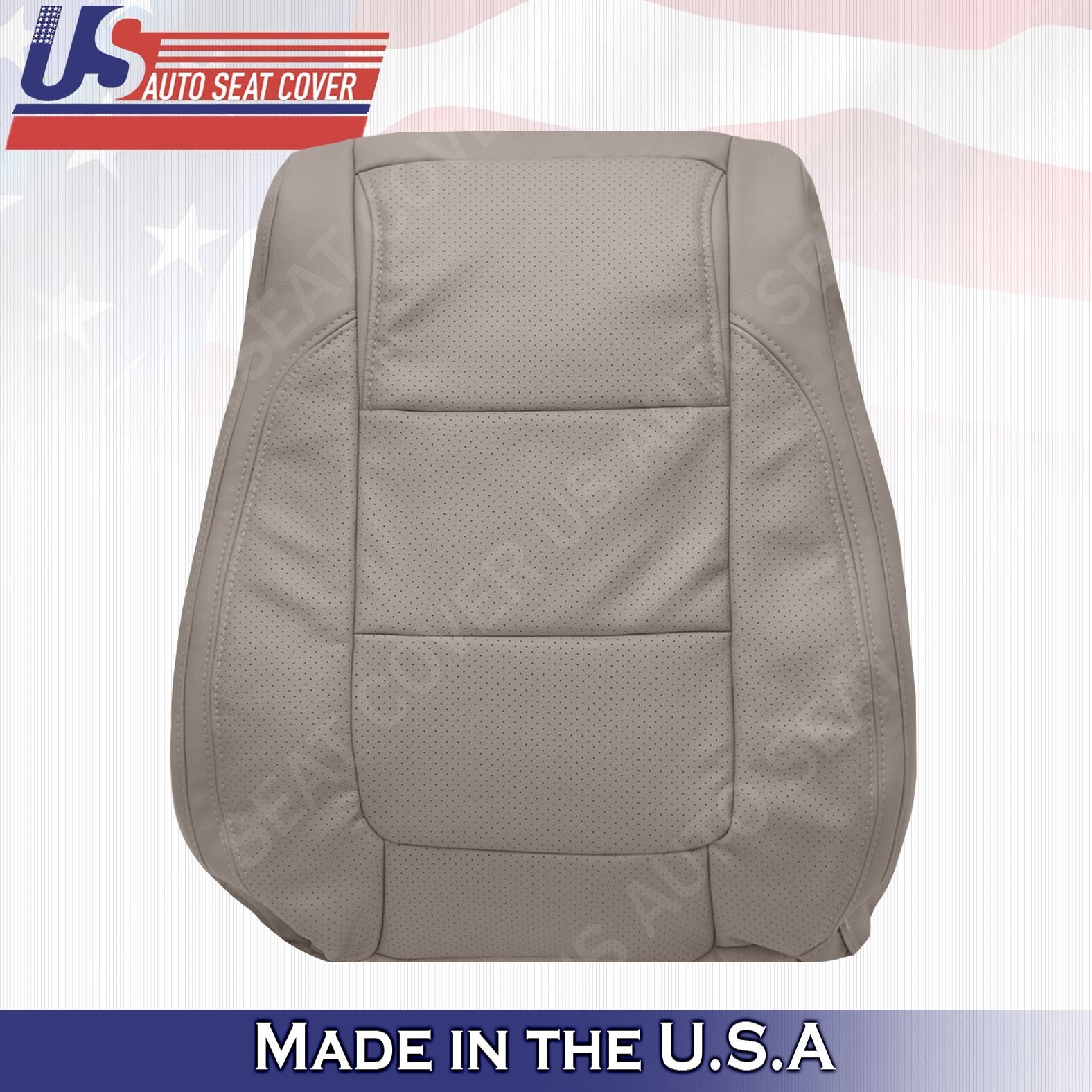 2011 -2015 FITS Ford Explorer Passenger Top&Bottom Leather Seat Cover Stone Gray