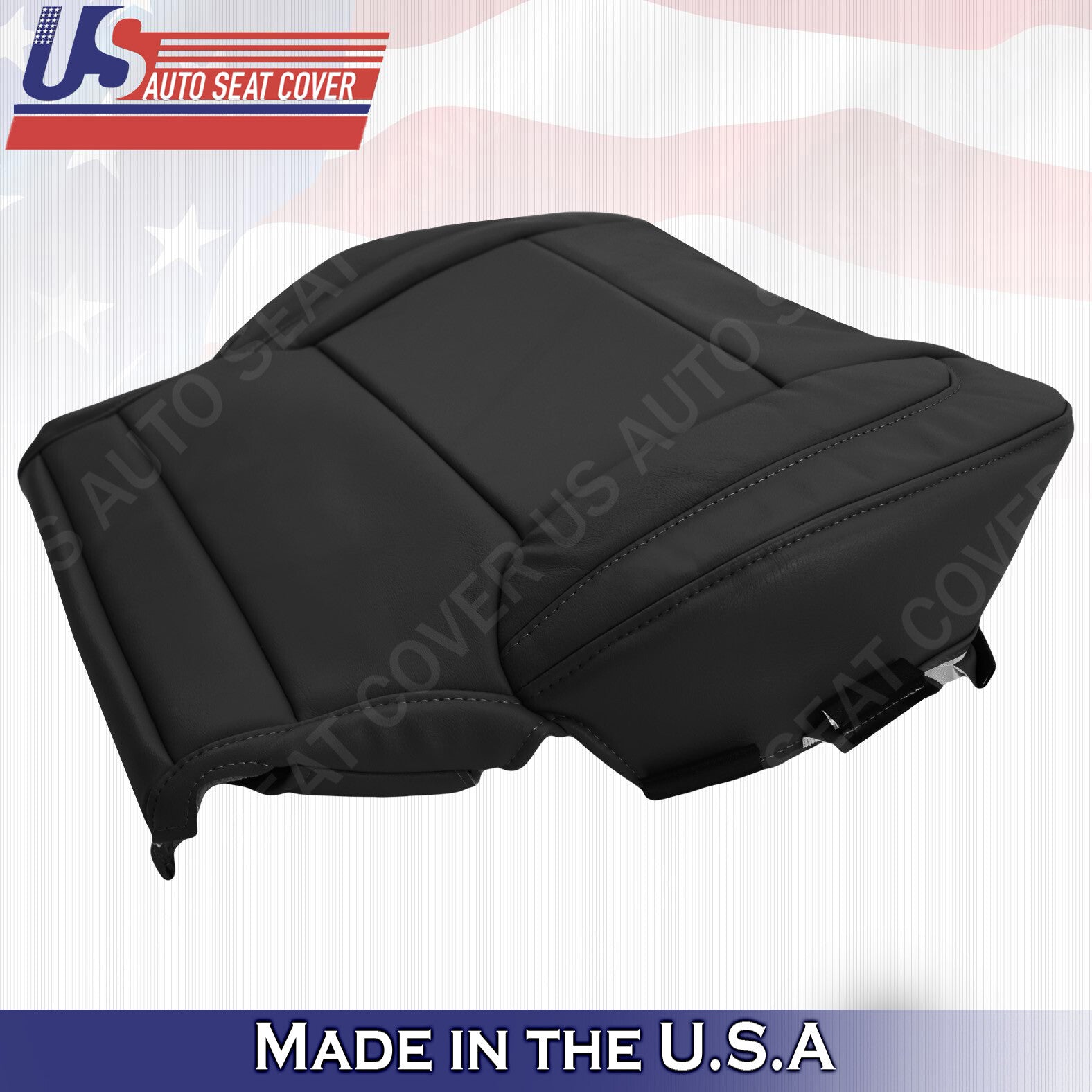 2015-2018 Chevy/GMC Tahoe, Suburban, PASSENGER BOTTOM Leather Seat Cover Black