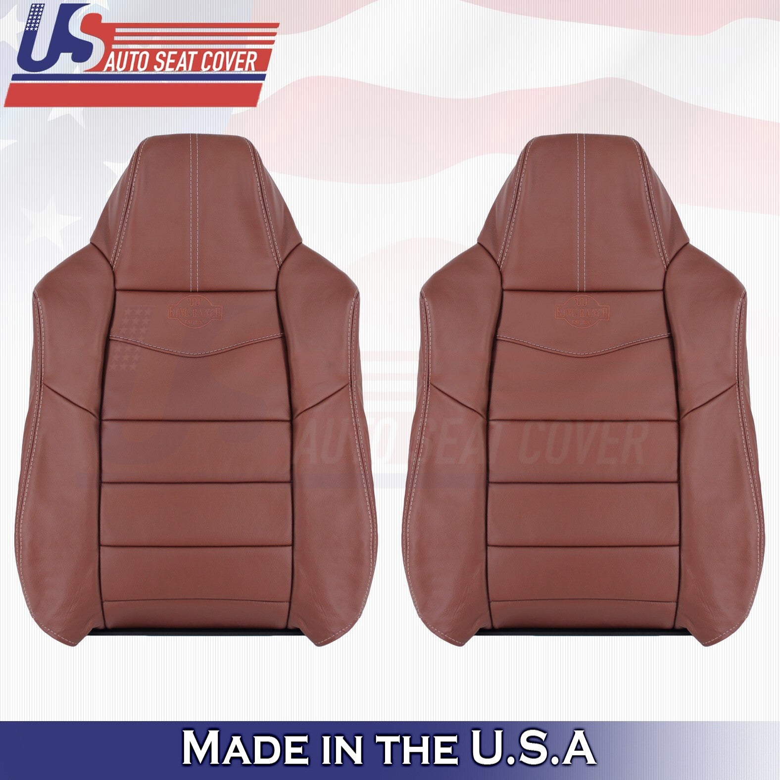 2008 to 2010 For Ford F250 F350 King Ranch Driver & Passenger Top Leather Covers