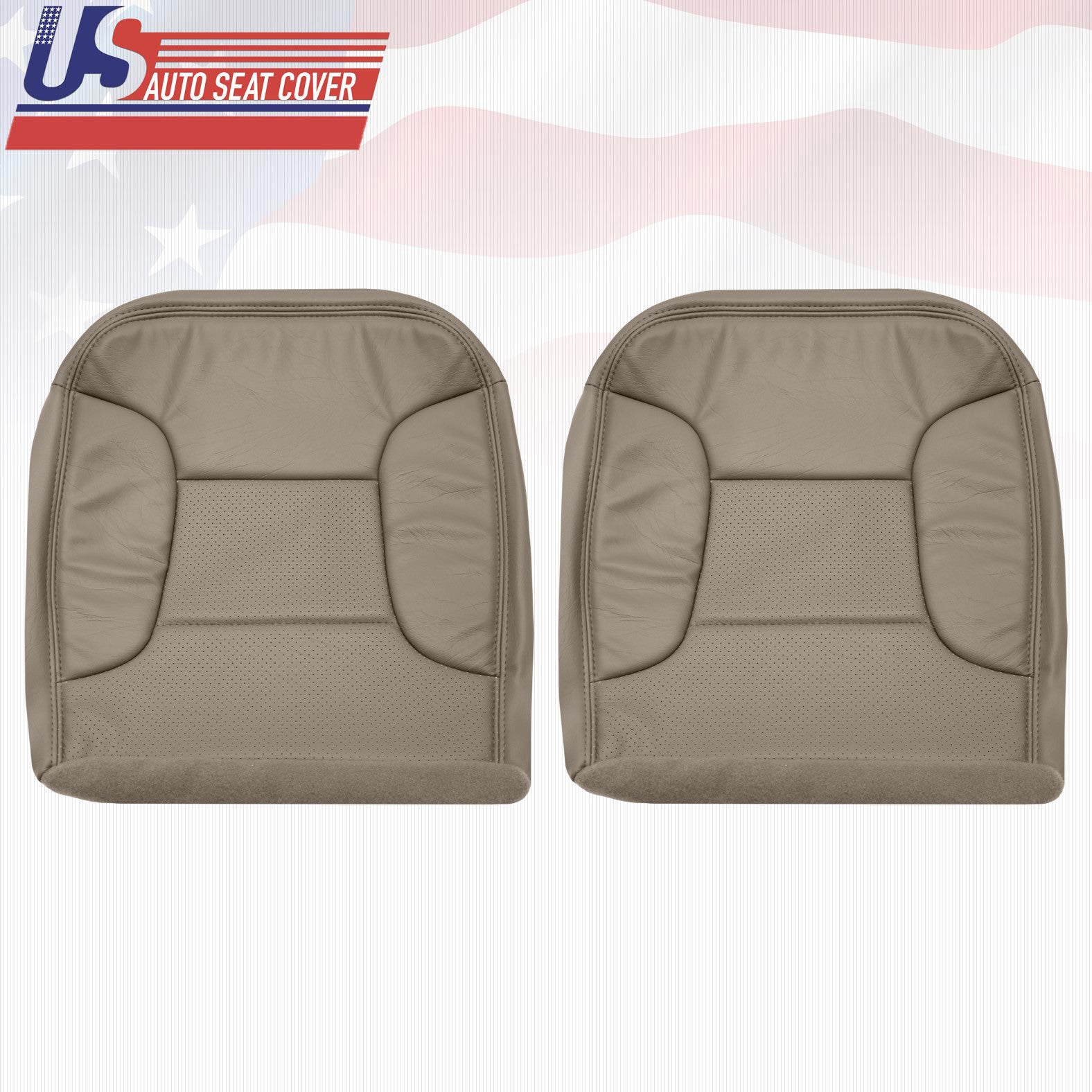1992~1996 Ford Bronco Driver Passenger Bottom Leatherette Seat Cover Perforated
