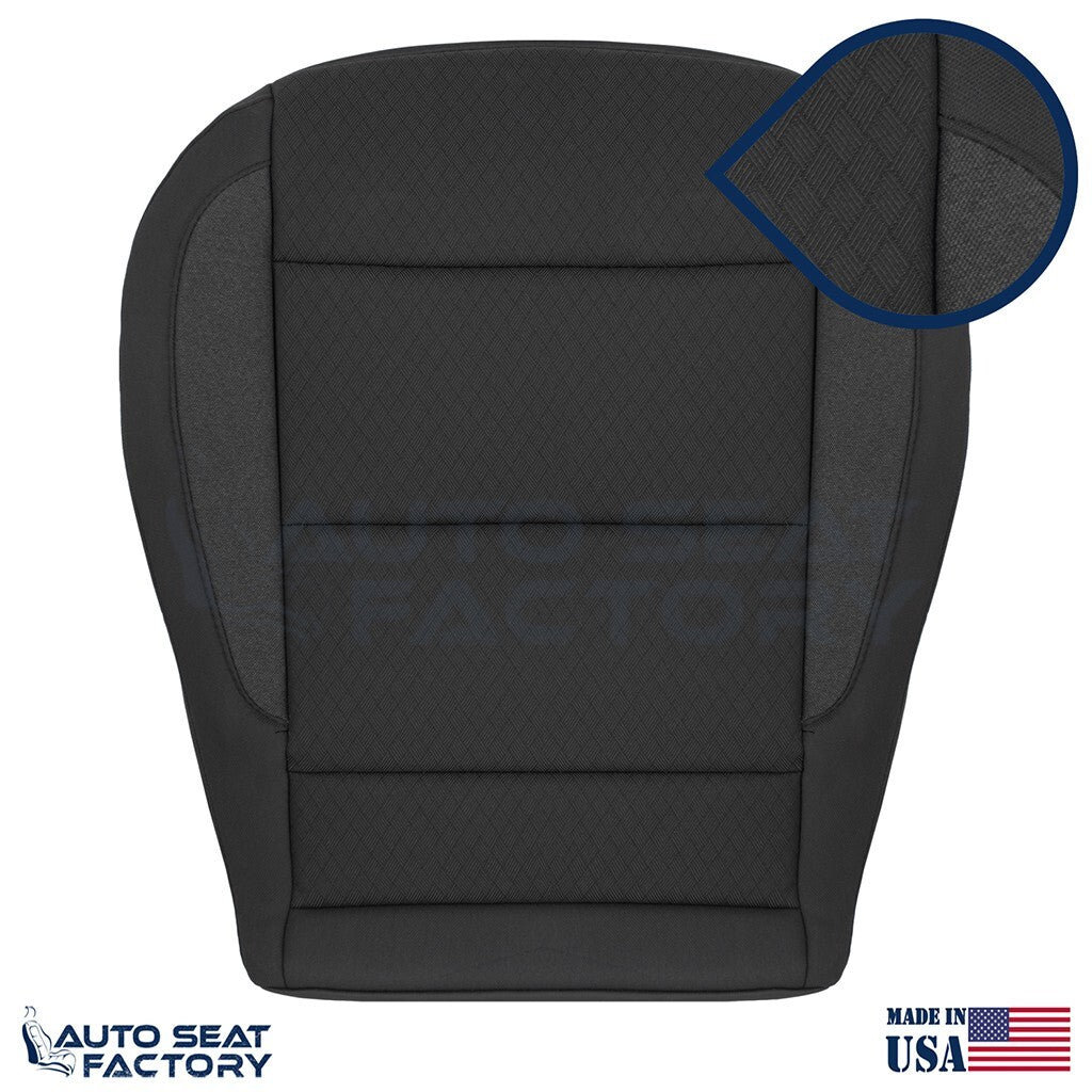 2019 -2023 GMC Sierra Driver & Passenger Bottom Black Cloth Seat Covers (Square)