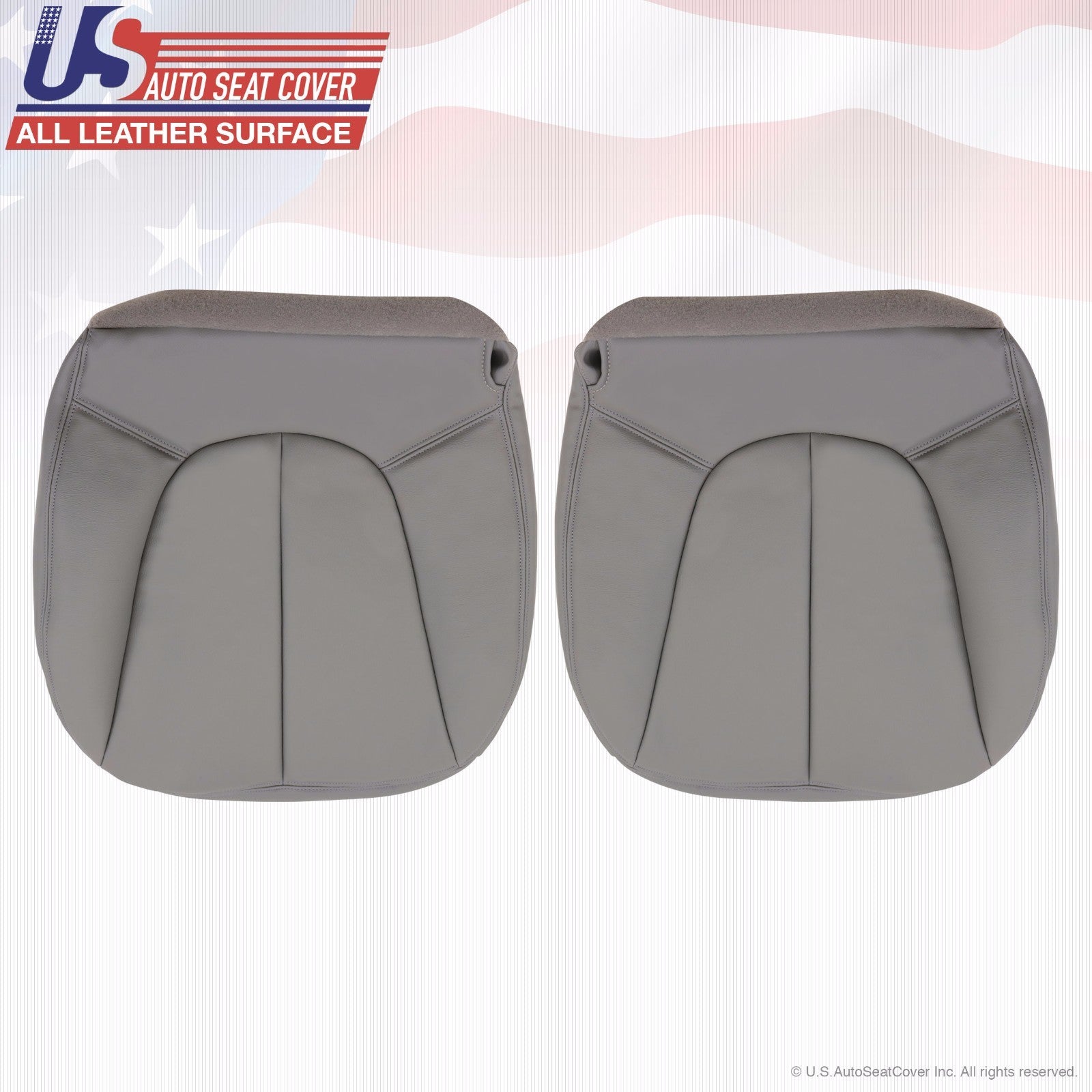 1997-2002 Ford Expedition XLT Driver & Passenger Bottom Leather Seat Covers Gray