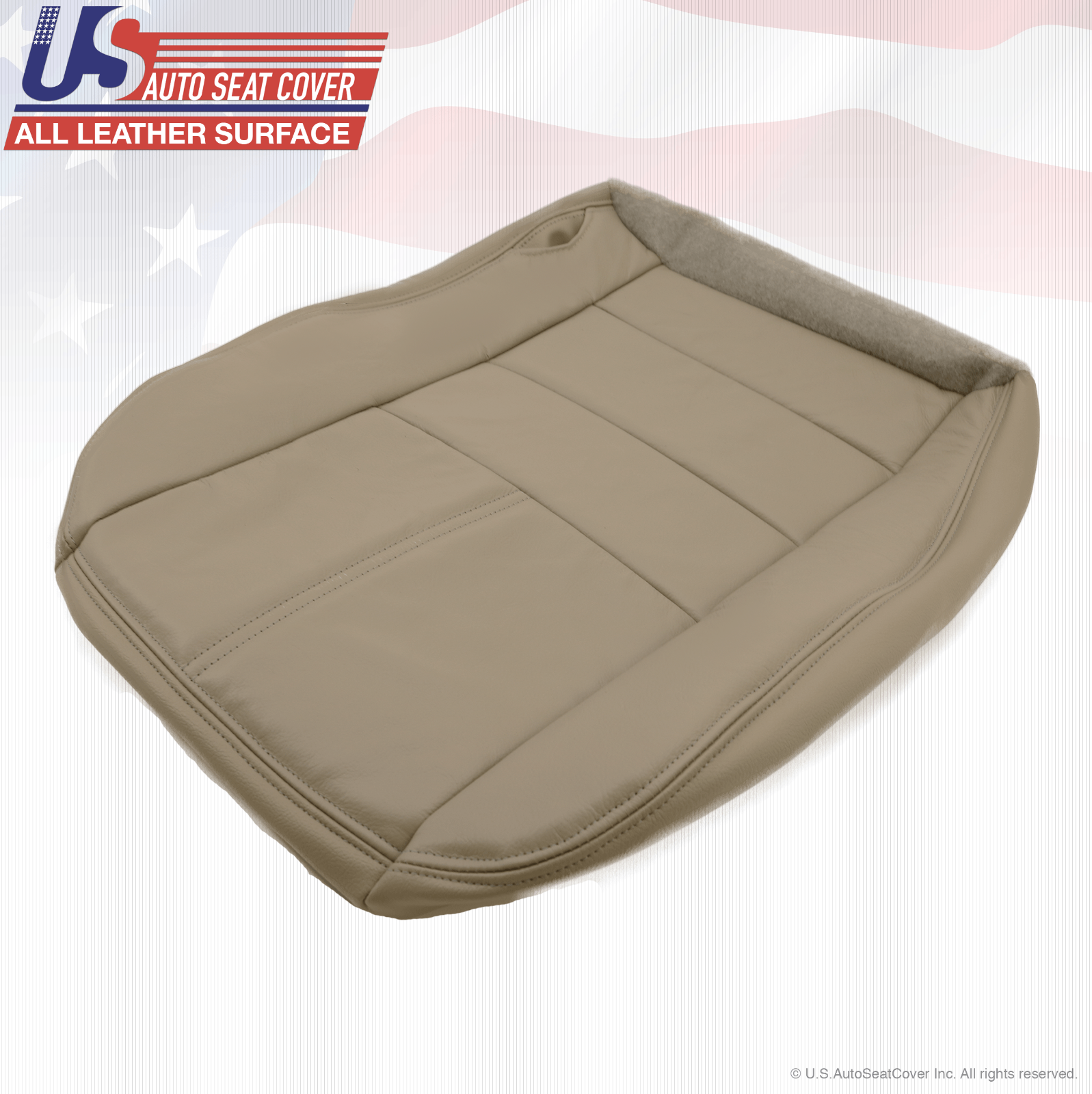 2009 Ford F250 F350 Lariat Driver & Passenger Bottom Leather Seat Cover Tan