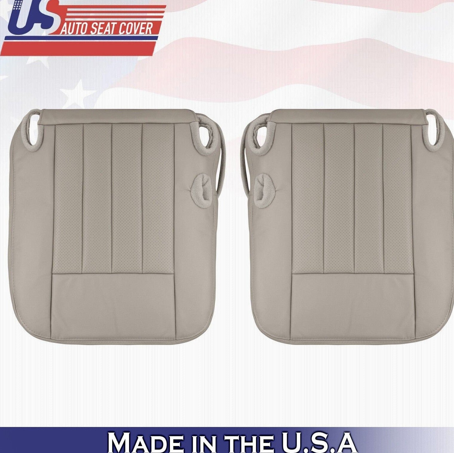 2003-05 For Lincoln Town Car Driver Passenger Bottom Leather Covers Gray PERF