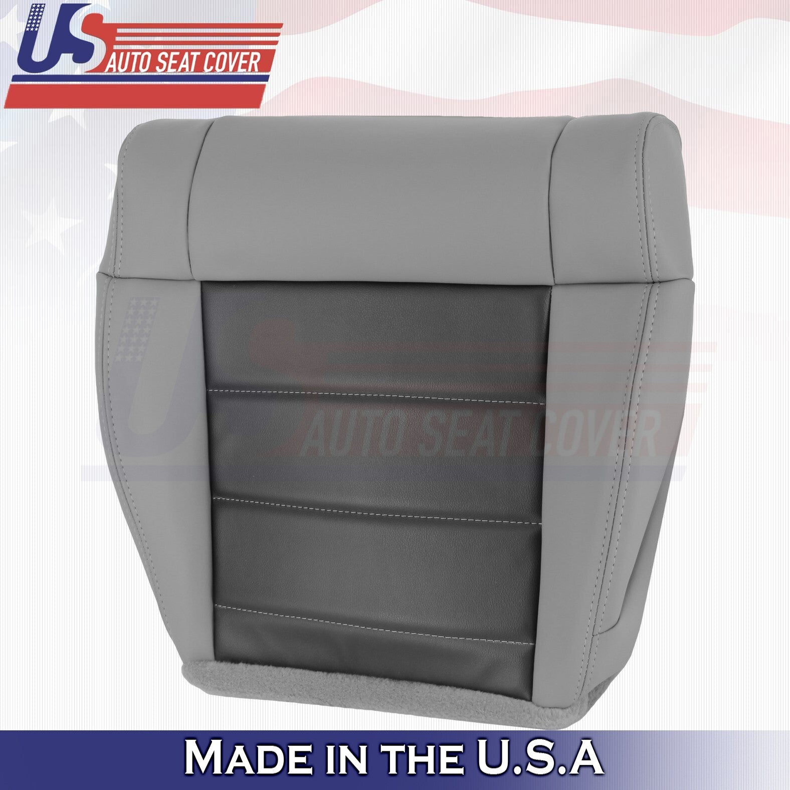 2010 For Jeep Wrangler Front Passenger Bottom Synthetic Leather Seat Cover Gray