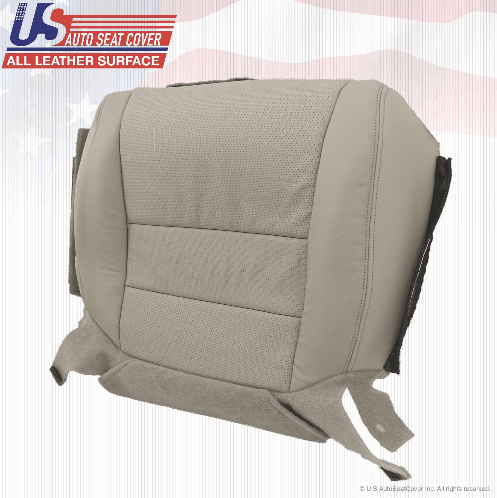 Fits 2007 Acura TL Driver Passenger Bottom Leather Seat Cover For Light Gray