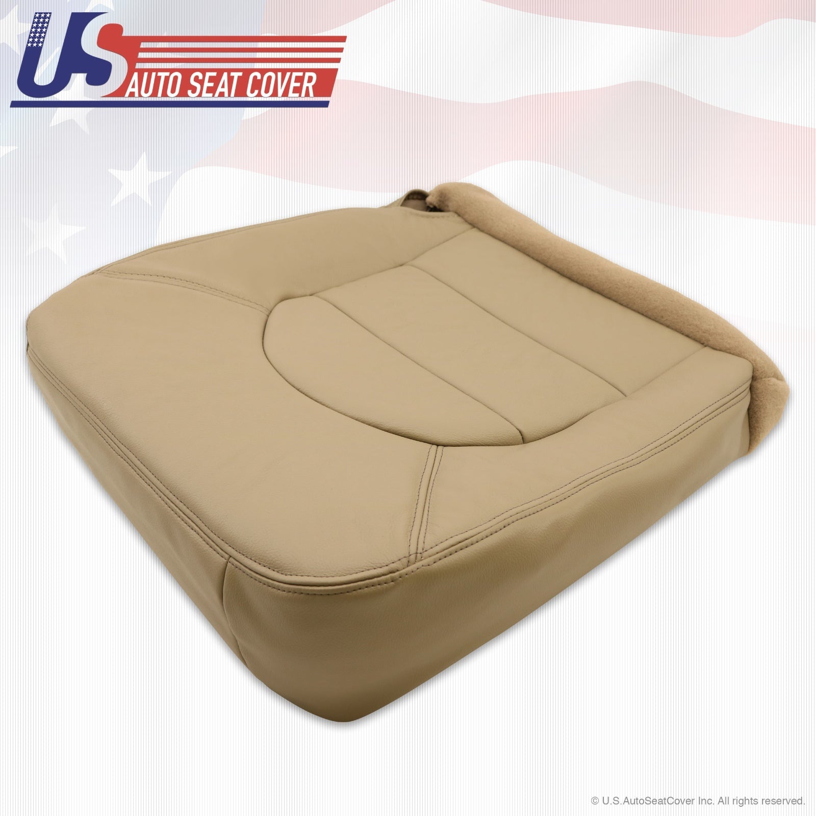 99 Ford F250 Lariat Driver & Passenger Bottom Replacement Leather Seat Cover Tan