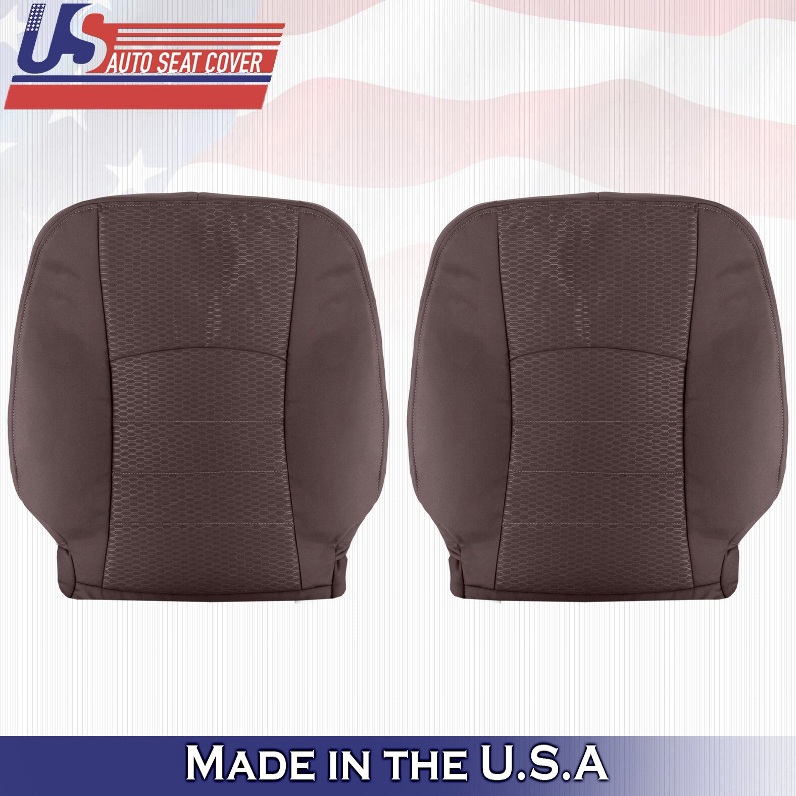 2013 to 2018 For Dodge Ram 1500 SLT Driver Passenger Top Cloth Seat Covers Brown