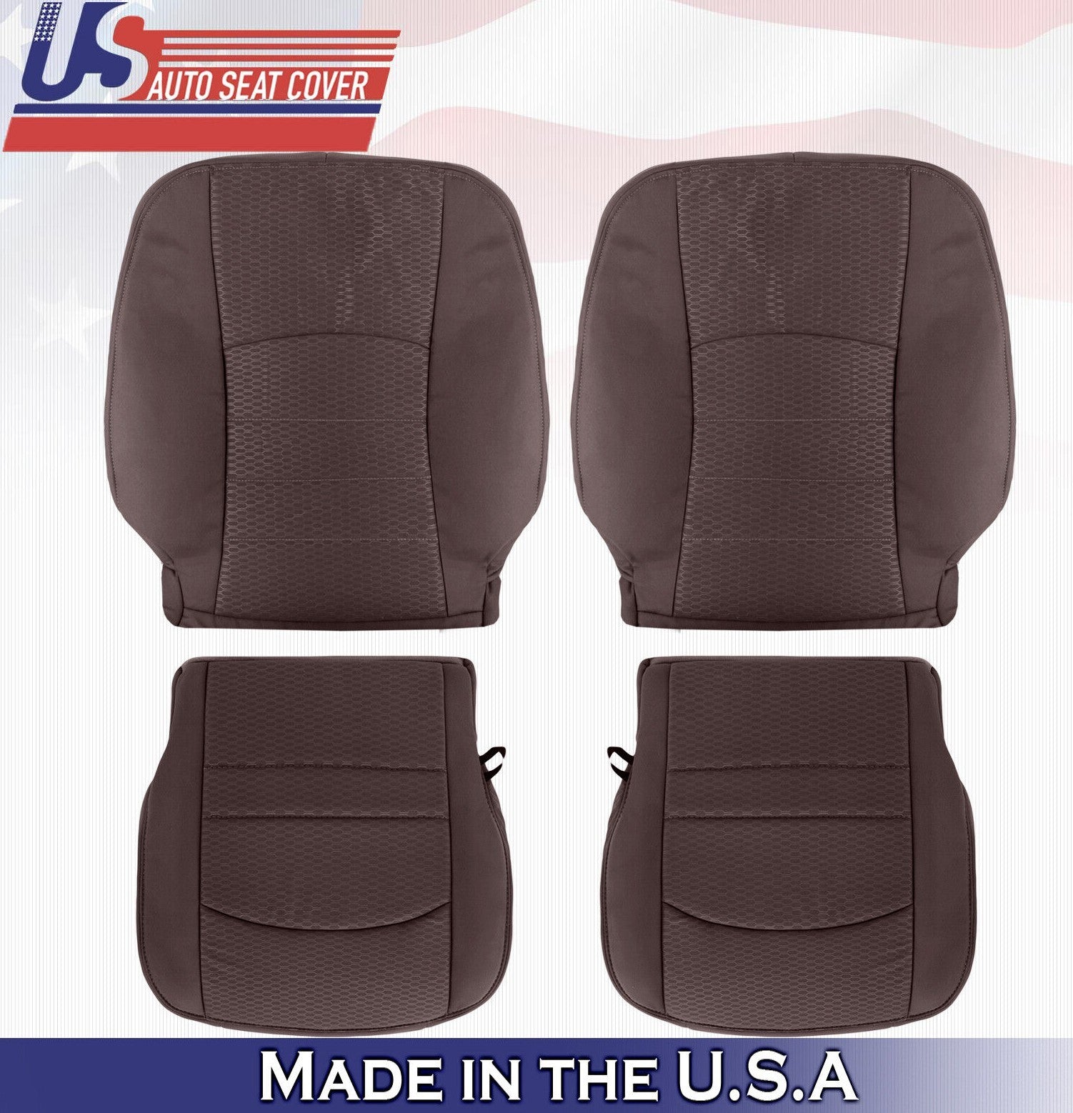 2013 to 2018 For Dodge Ram 2500 SLT 2x Top & 2x Bottom Cloth Seat Covers Brown