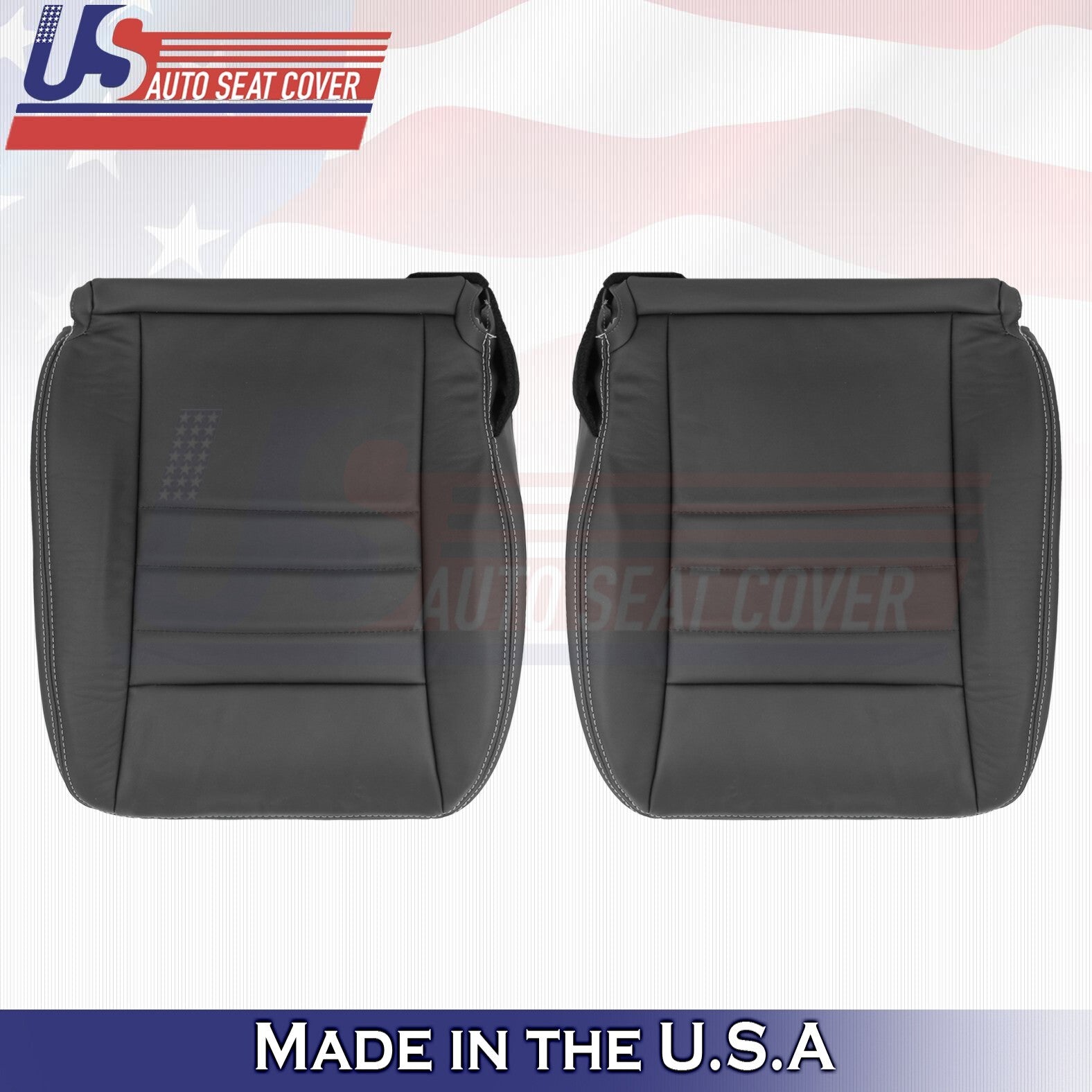 2013 2014 For Dodge Charger SXT Driver Passenger Bottom Leather Seat Covers BLK