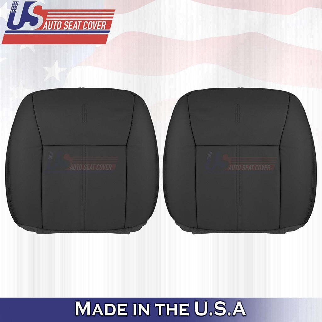2003 to 2011 For Lincoln Town Car Driver-Passenger Tops Leather Seat Cover Black