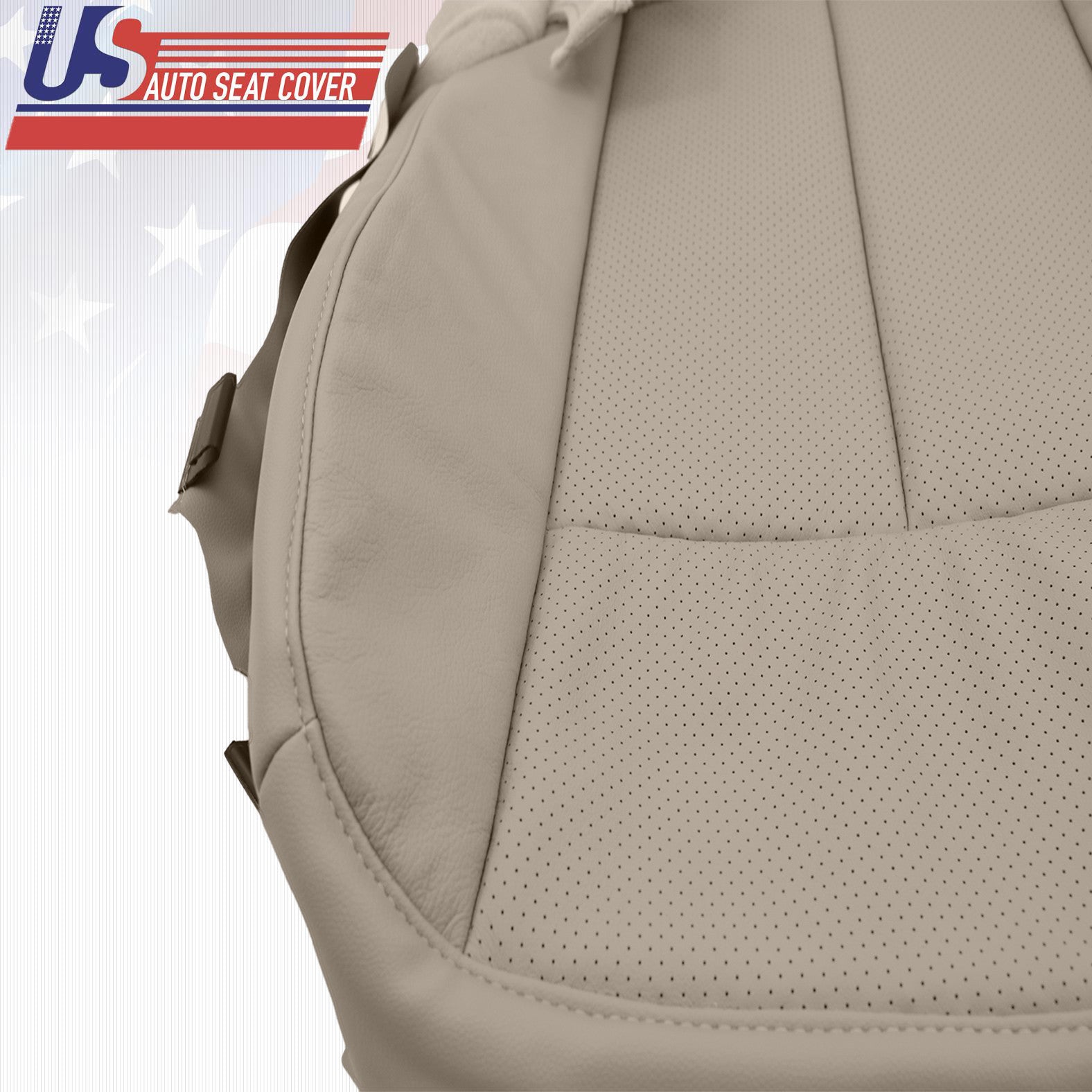 2011 2012 Ford Expedition Passenger Bottom Perforated Leather Seat Cover Gray