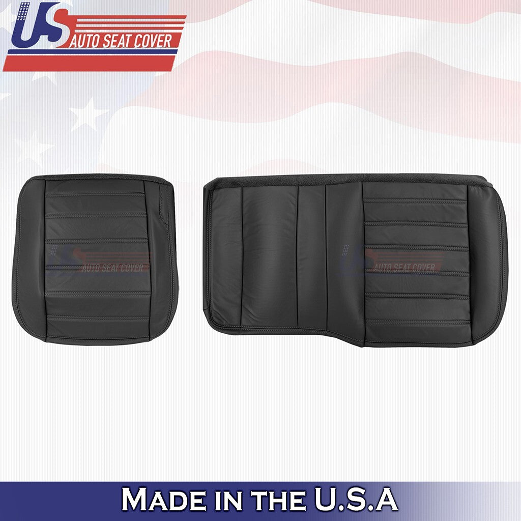 2003 to 2007 For Hummer H2 REAR Driver & Passenger Bottoms Leather Cover Black